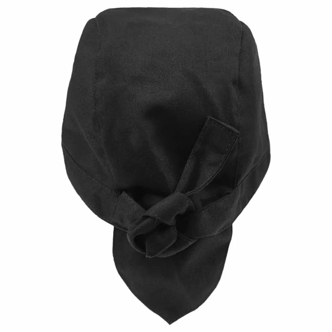 Professional Chef Bandana Cap for Kitchen Hotel Waiter Catering Hat (Black)
