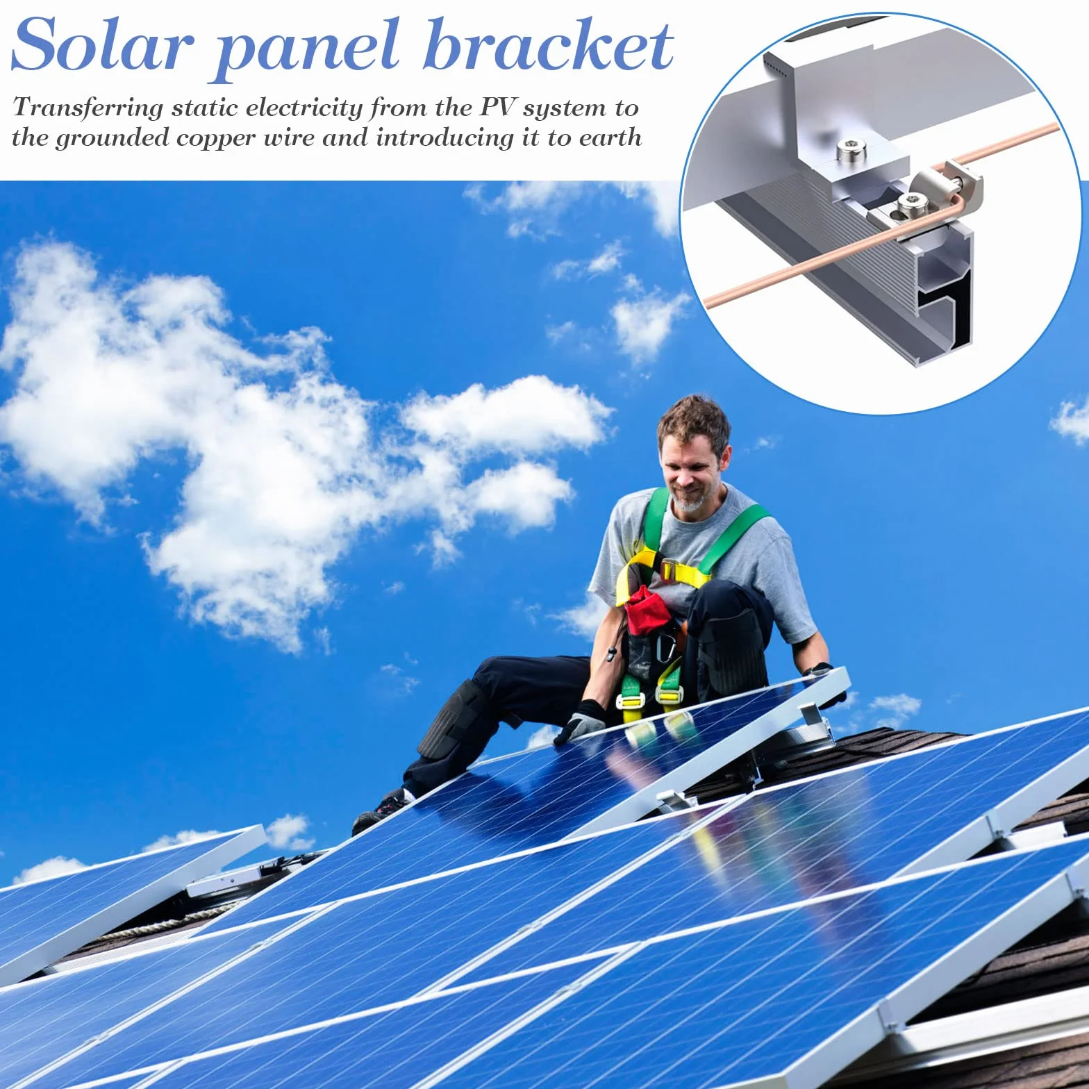 8 Pz Staffa per pannello solare, Standard Pannello Solare Clip, Staffa di Montaggio Modulo Solare, Supporto Fotovoltaico per Sistema di Montaggio solare