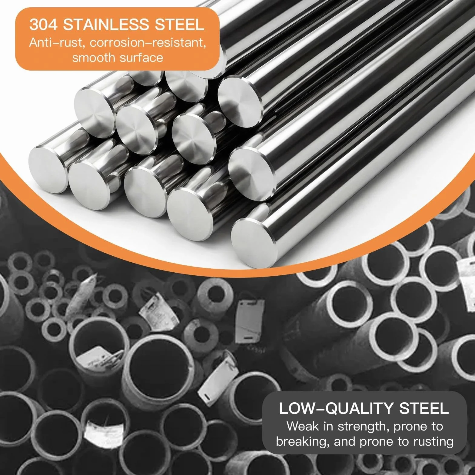 Aste di Acciaio Inox 3 mm x 300 mm Barre Tonde Solide per Fai da Te Artigianato 15 Pezzi