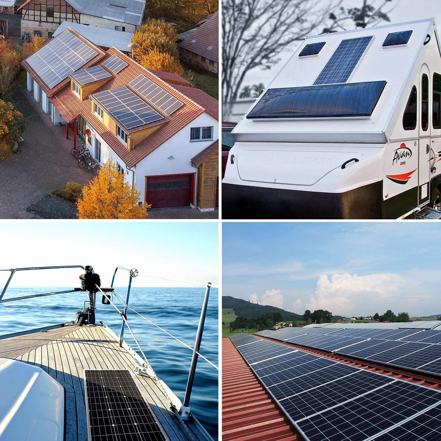 Topsolar Kit pannello solare 100 Watt 12 Volt monocristallino Off Grid System per case camper barca + 30A 12V/24V LCD PWM regolatore di carica solare + cavi solari da 4,9 m con connettore + staffe a Z