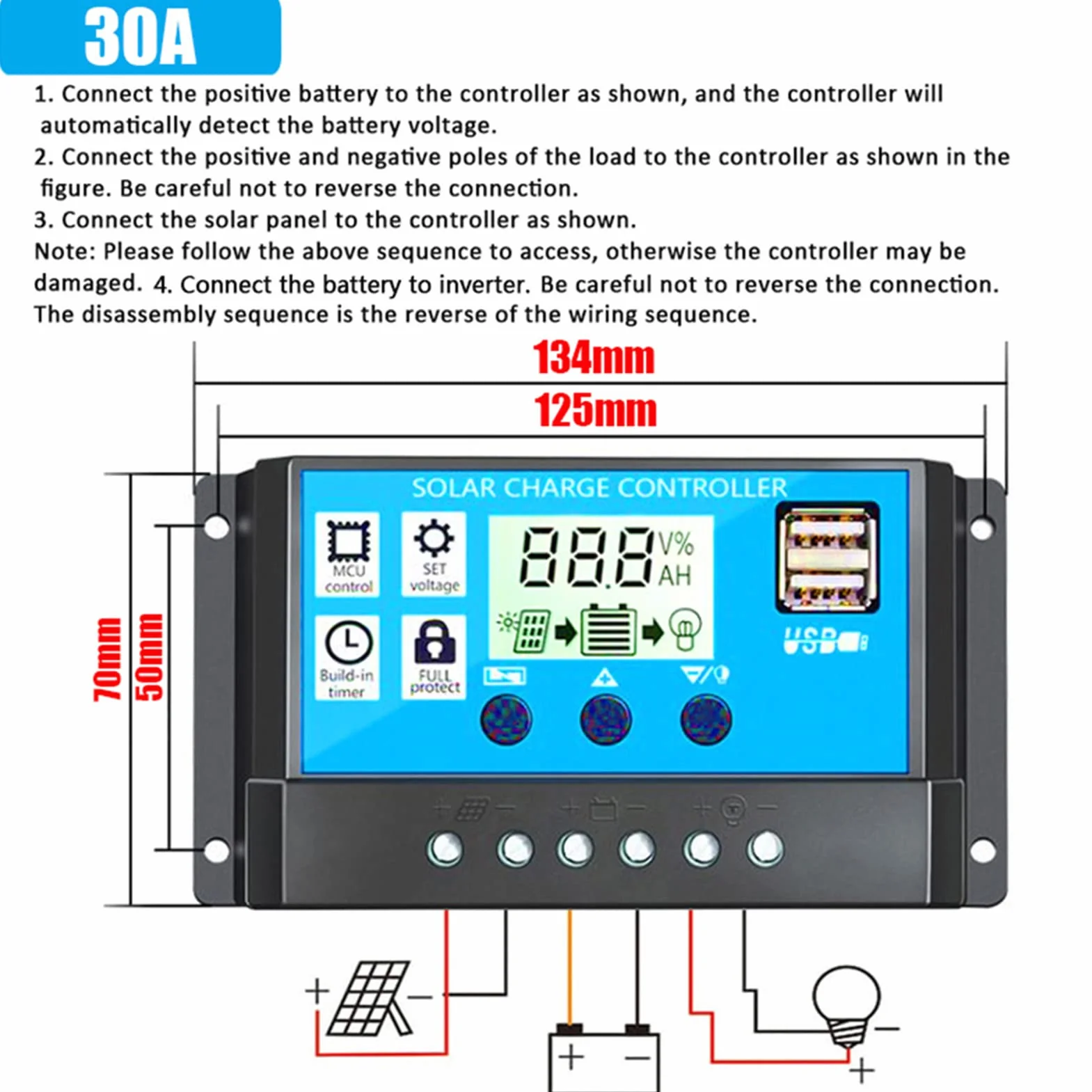 Impianto solare completo da 6000 W, kit indipendente dalla rete, 18 V, 18 W, pannello solare 12/24 V, 30 A, regolatore di carica solare da 110 V/220 V, pannello solare