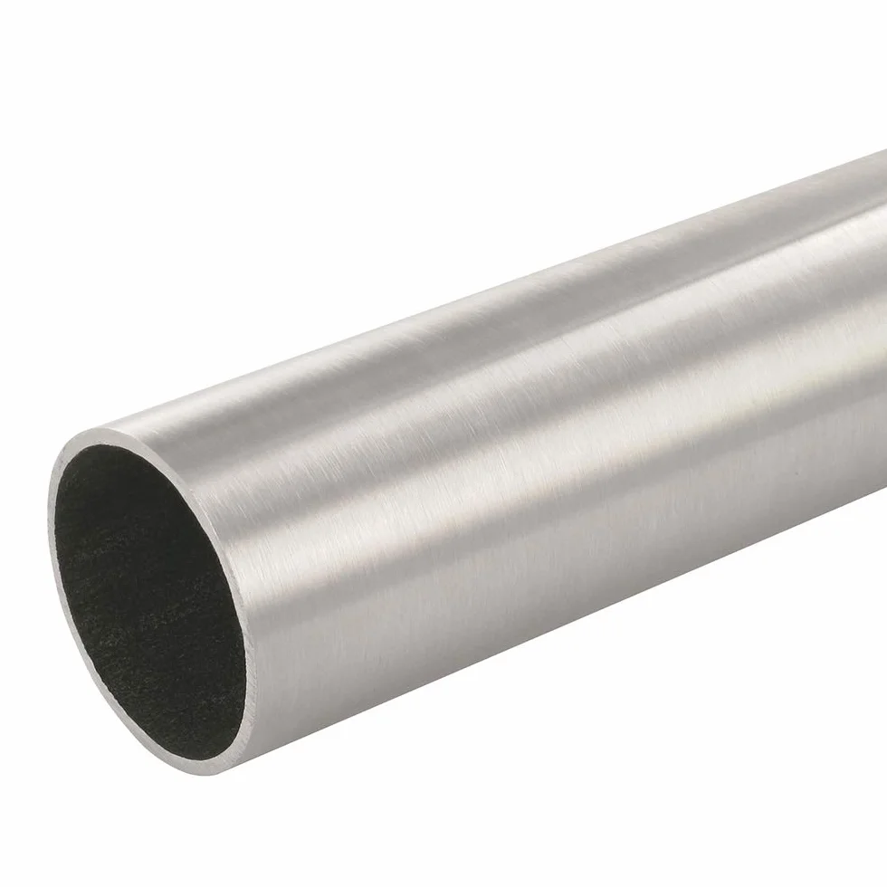 Tubo tondo acciaio inox AISI 304 satinato grana 240 Ø 33,7 mm spessore 2 mm 100 cm Made in Italy
