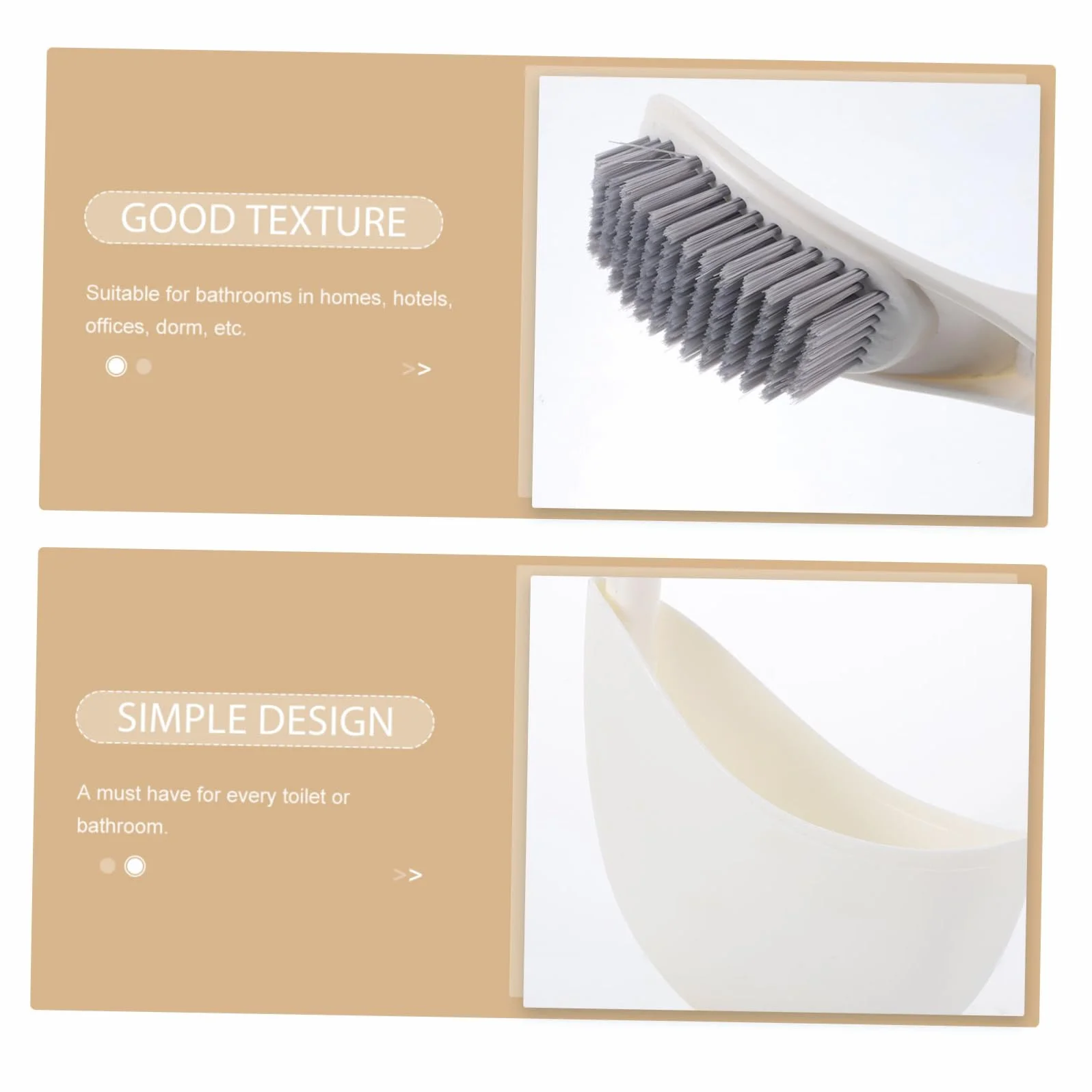 Scopino per WC con Supporto Setole Morbide Set da Spazzola Pulizia Bagno Ergonomico per Casa Hotel Ufficio Dormitori