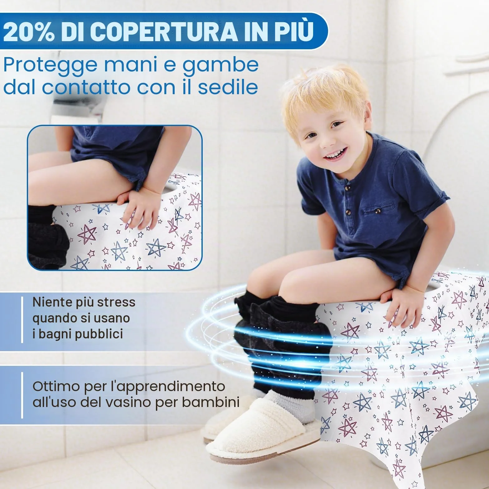 Coprisedile per vasino usa e getta impermeabile, misura grande, 20 pezzi