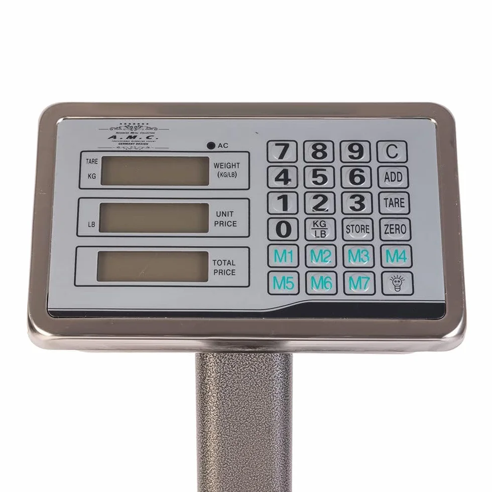 SQUADO Bilancia Digitale Professionale 300 kg Display LCD Base Acciaio Inox Piattaforma Antiscivolo