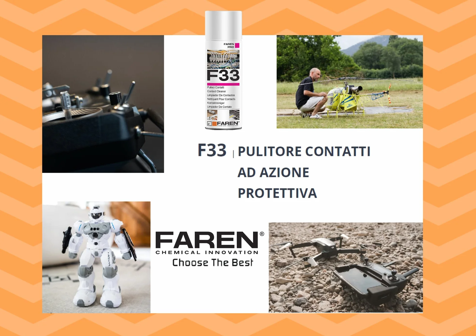 Faren F33 Pulitore Contatti, Spray Sgrassante ad Azione Protettiva Ideale per Motori Elettrici, Circuiti Stampati e tante Apparecchiature Elettroniche, ottimo per il Modellismo, 400ml (3 Pz)