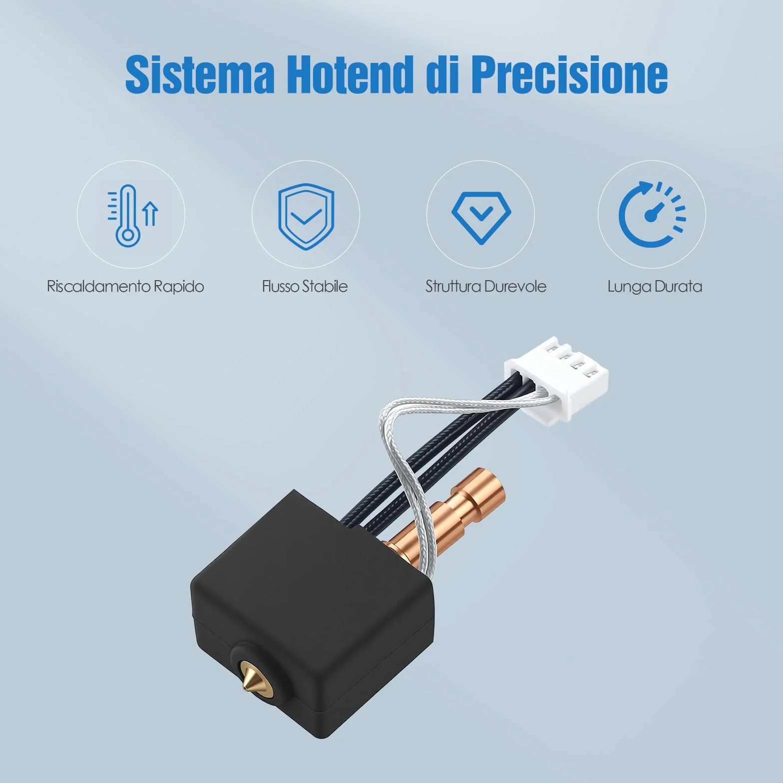 Kit Hotend per Anycubic Kobra S1 e Kobra S1 Combo, Hotend di Ricambio Migliorato con Ugello in Ottone da 0,4 mm, Riscaldamento Rapido ed Estrusione Stabile – Accessori per Stampanti 3D
