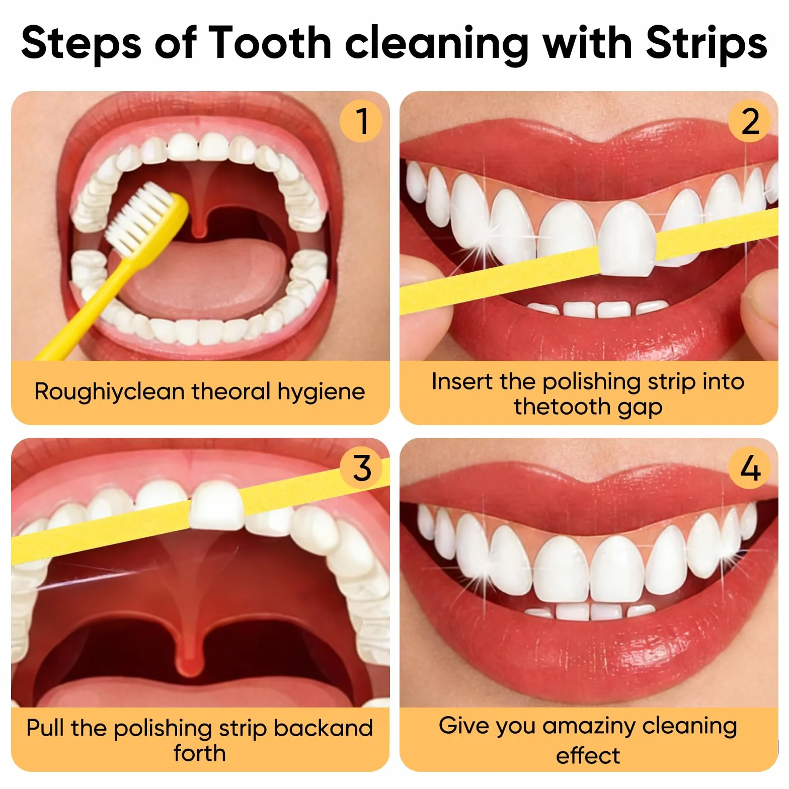 Lima dentale per denti scheggiati 60 pezzi strisce abrasive dentali smerigliatura levigatura pre-lucidatura