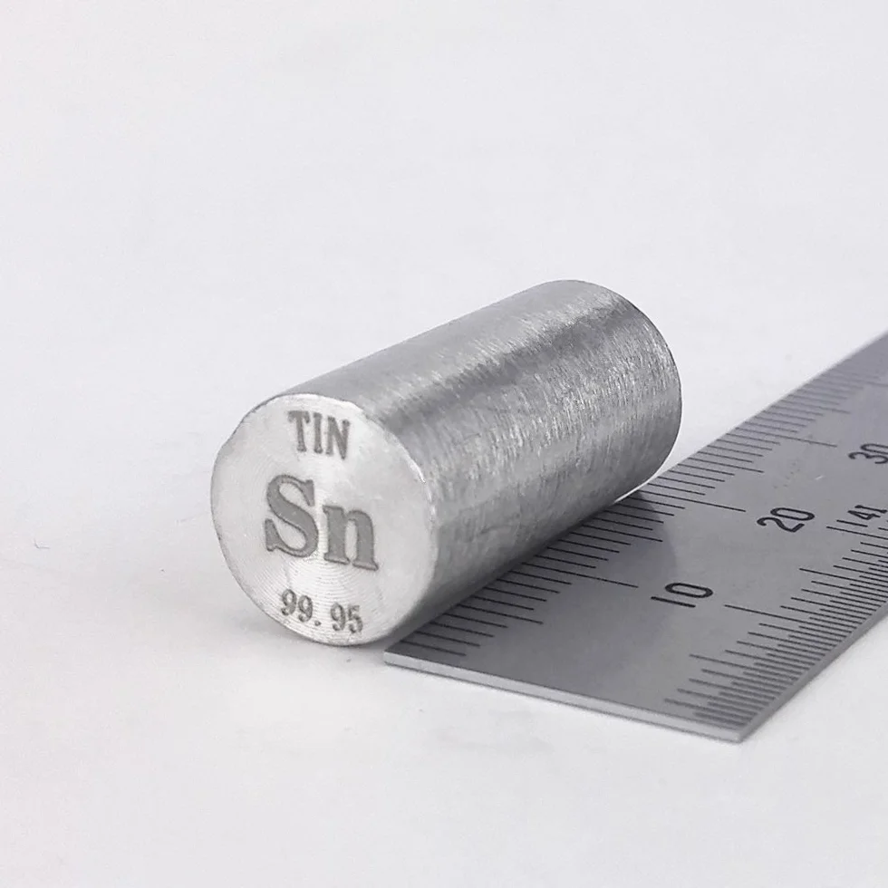Puro Stagno Metallo Rod 99,95% 11g 10x20mm Elemento Sn