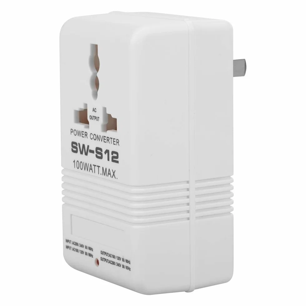 Aggiornato Adattatore da Viaggio Universale, Adattatore Presa Spina 100W 110V / 120V to 220V / 240V Hub Up and Down Inverter Transformer 55-60HZ (CN standard plug)