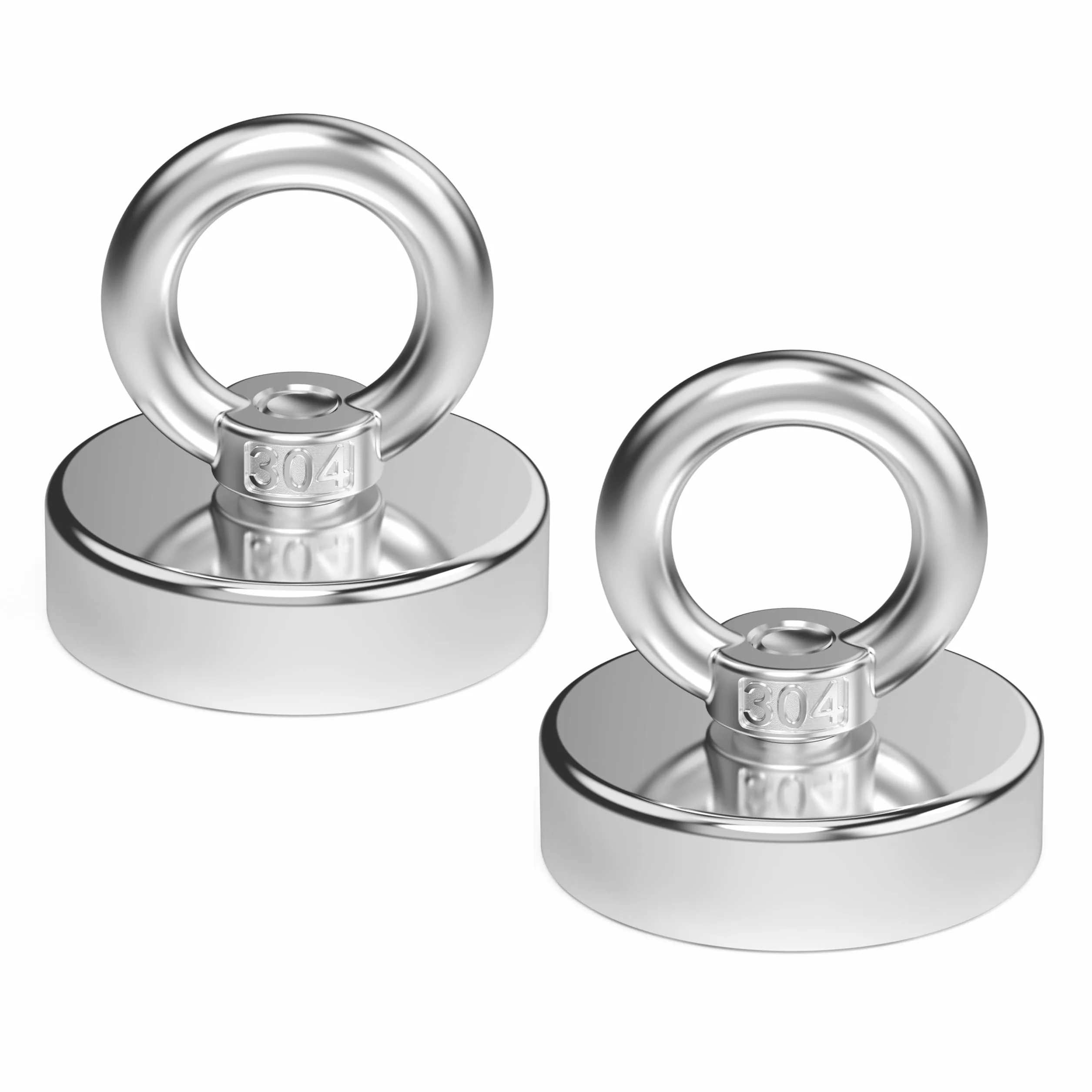Magnetpro 2 pezzi Magneti al neodimio oculare forza di trazione da 100 kg, diametro 48 mm Magnete super potenti, calamita perfetta per industria e scienza, pesca magnetica