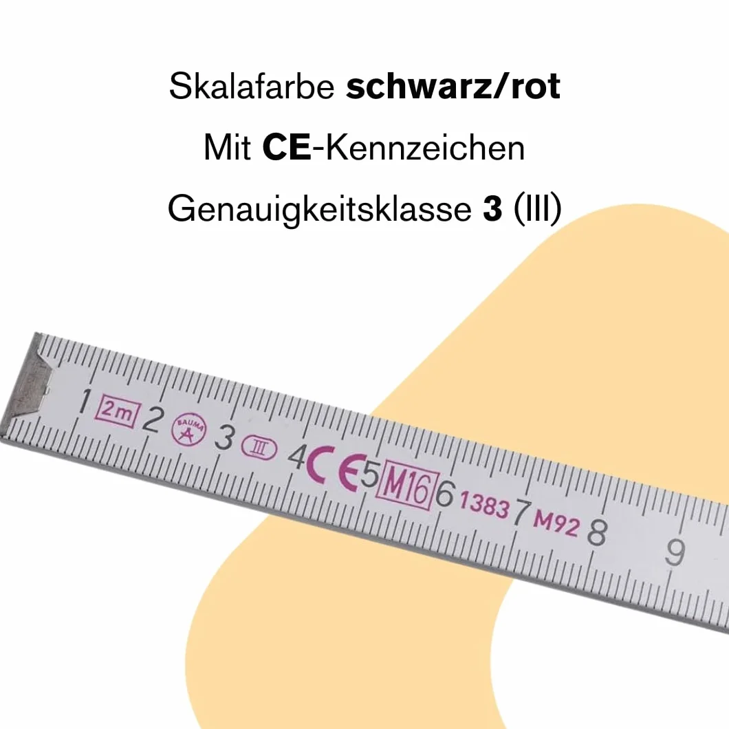 Bernstein Werkzeug GmbH, 7-502, Righello Bernstein Tool, legno, 2m