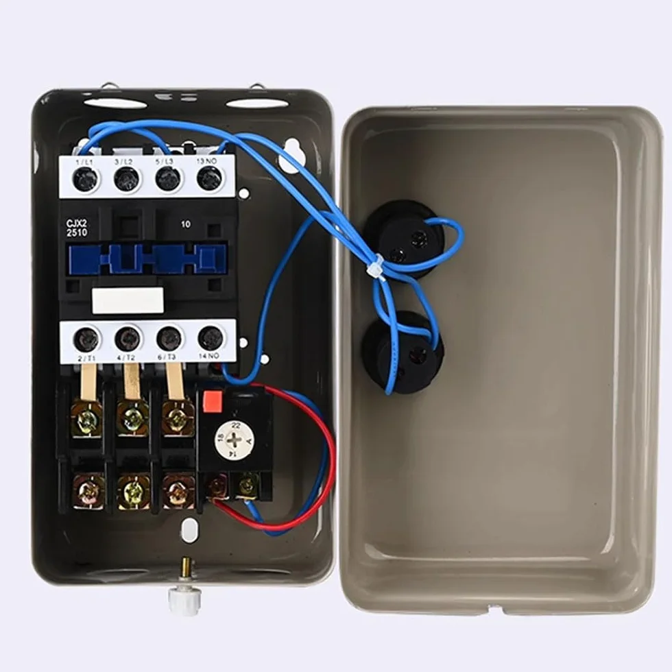Motore elettrico magnetico, avviamento elettrico a 3 fasi, scatola interruttore di avviamento universale per compressore d'aria, pompa, motore industriale - 380 V 0,75 KW 2,4 A