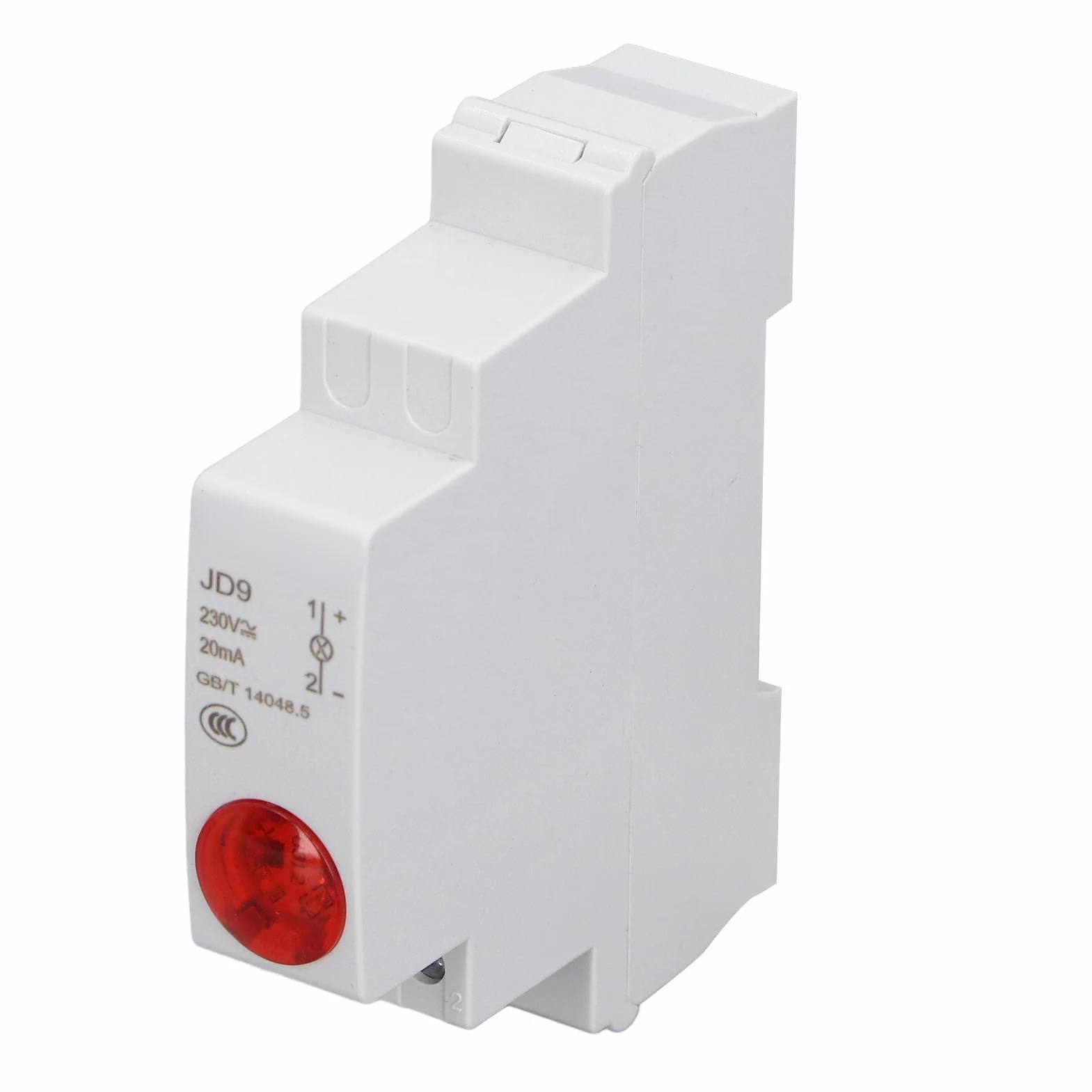 Indicatore Luminoso a LED su Guida DIN Lampada di Indicazione del Segnale del Circuito del Materiale PC Indicatore Luminoso Industriale per Scatola di Distribuzione (rosso)