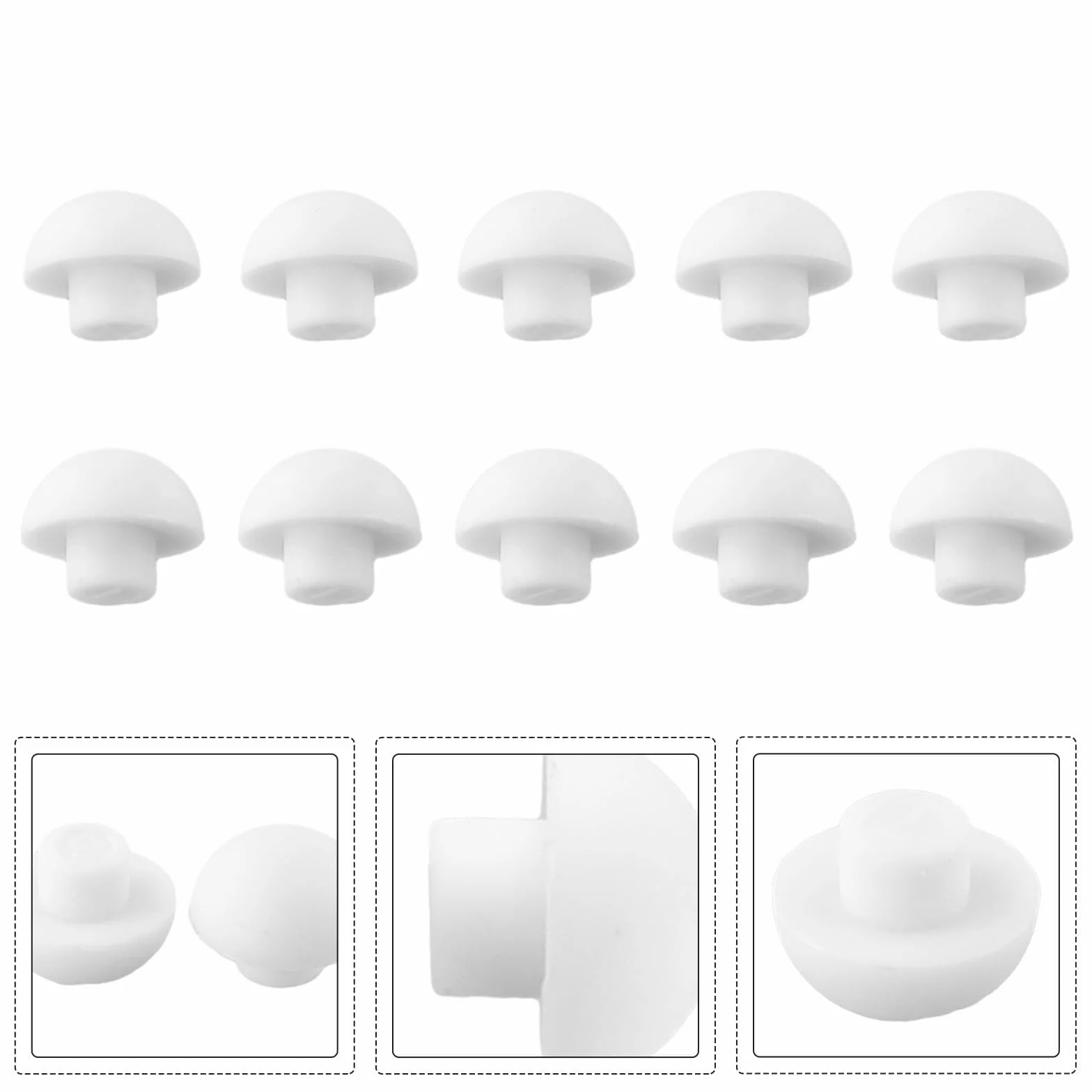 Cuscinetti Paracolpi Bianchi per Sedile WC in ABS e TPE, Set da 10 Pezzi