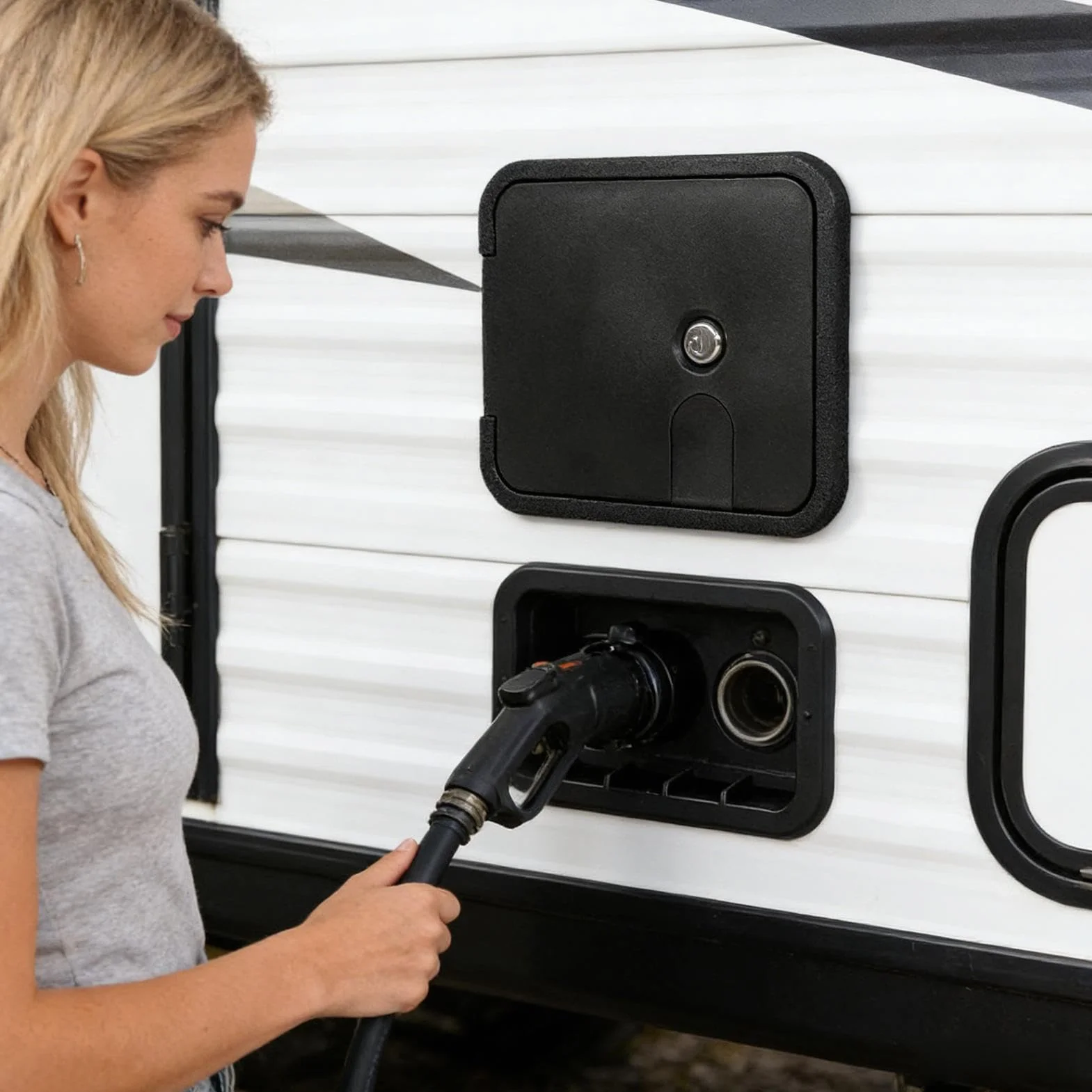 Porta di accesso per camper, resistente alla ruggine, pannello di accesso elettrico per veicoli con robusto design di bloccaggio, ideale per la manutenzione del portello del pavimento della porta di
