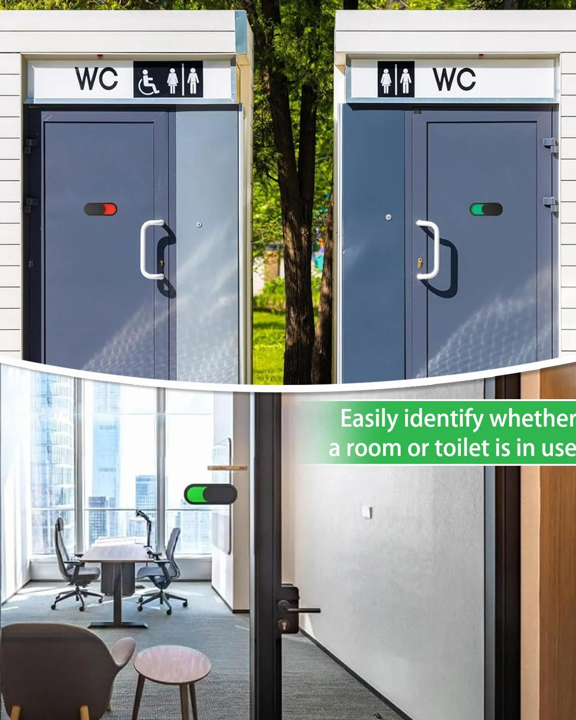 2 Pezzi Cartello Privacy, Indicatore per Porta Scorrevole per Segnaletica Ufficio, Cartello Scorrevole Libero e Occupato Per Porta per Bagno,Ufficio, Sala Riunioni