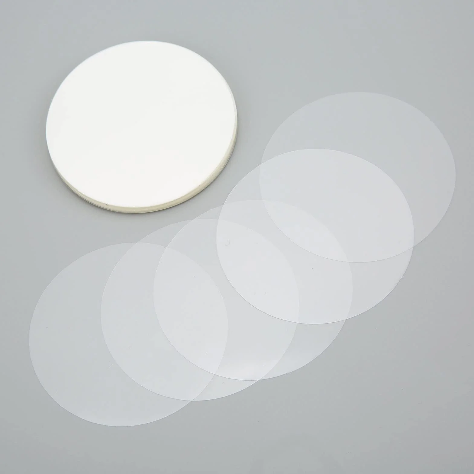 SEAFRONT 100Pcs Badge Film PVC Materiale Trasparente Circle Badge Pellicola Protettiva per Button Maker Fai da Te (58 MM)