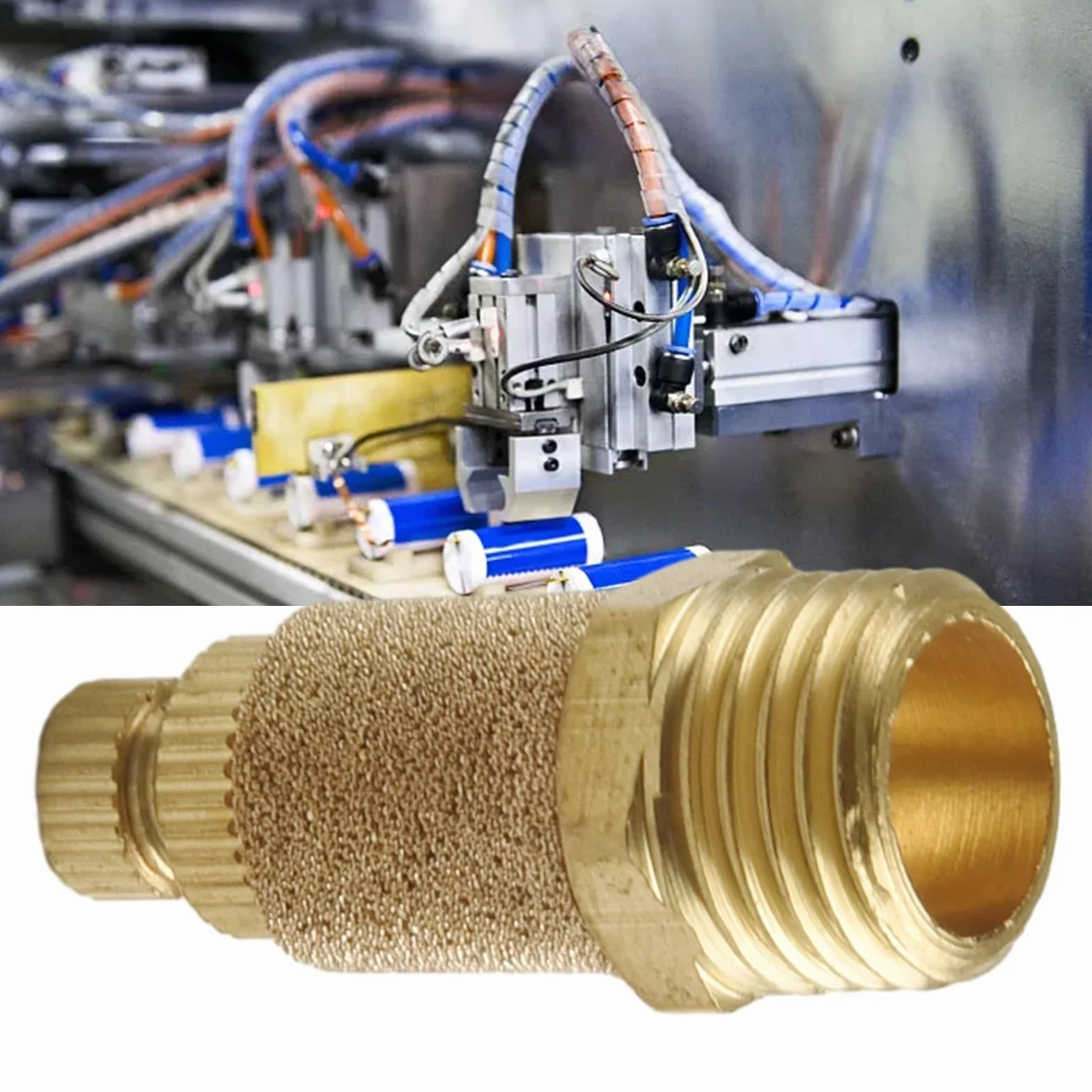 Silenziatore pneumatico regolabile in ottone 1,5 MPa 120 °C 1/4
