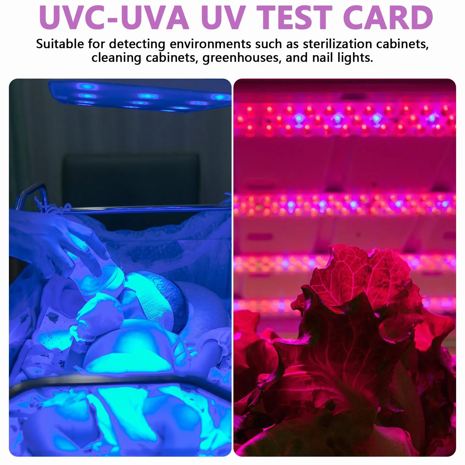 POPETPOP Schede di Uvc-uva Riutilizzabili 6 Pezzi, Misuratore UV per Rettili, Strumenti di Test UV e Uvc Compatti per Terrari e Verifica Intensità Raggi Ultravioletti