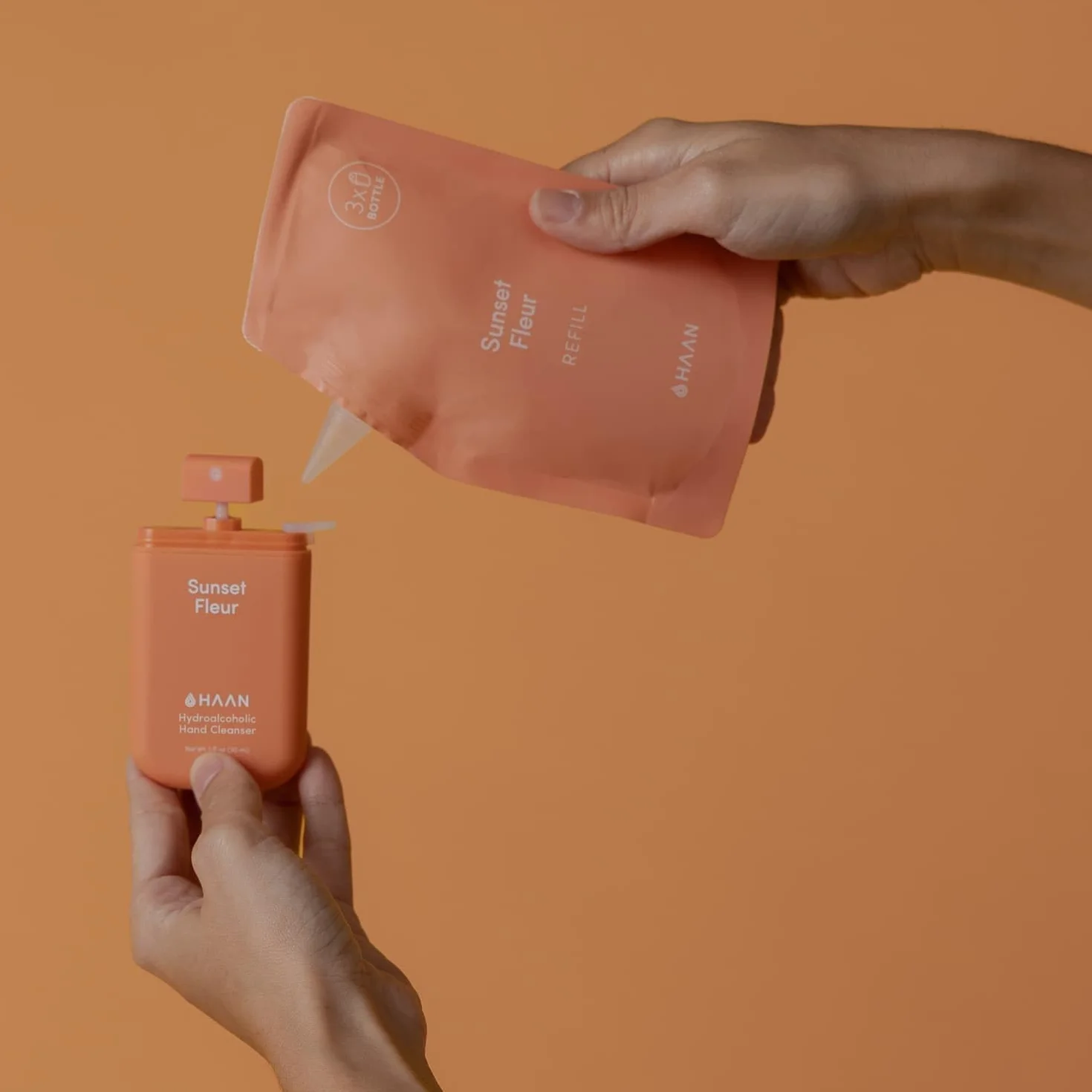 Haan Spray idratante per le mani con aloe vera confezione da 3 Sunset Fleur