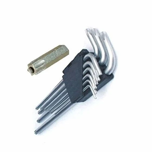 Chiavini in Acciaio torx Set 9 Pezzi da T10 a T50 Professionale con Custodia
