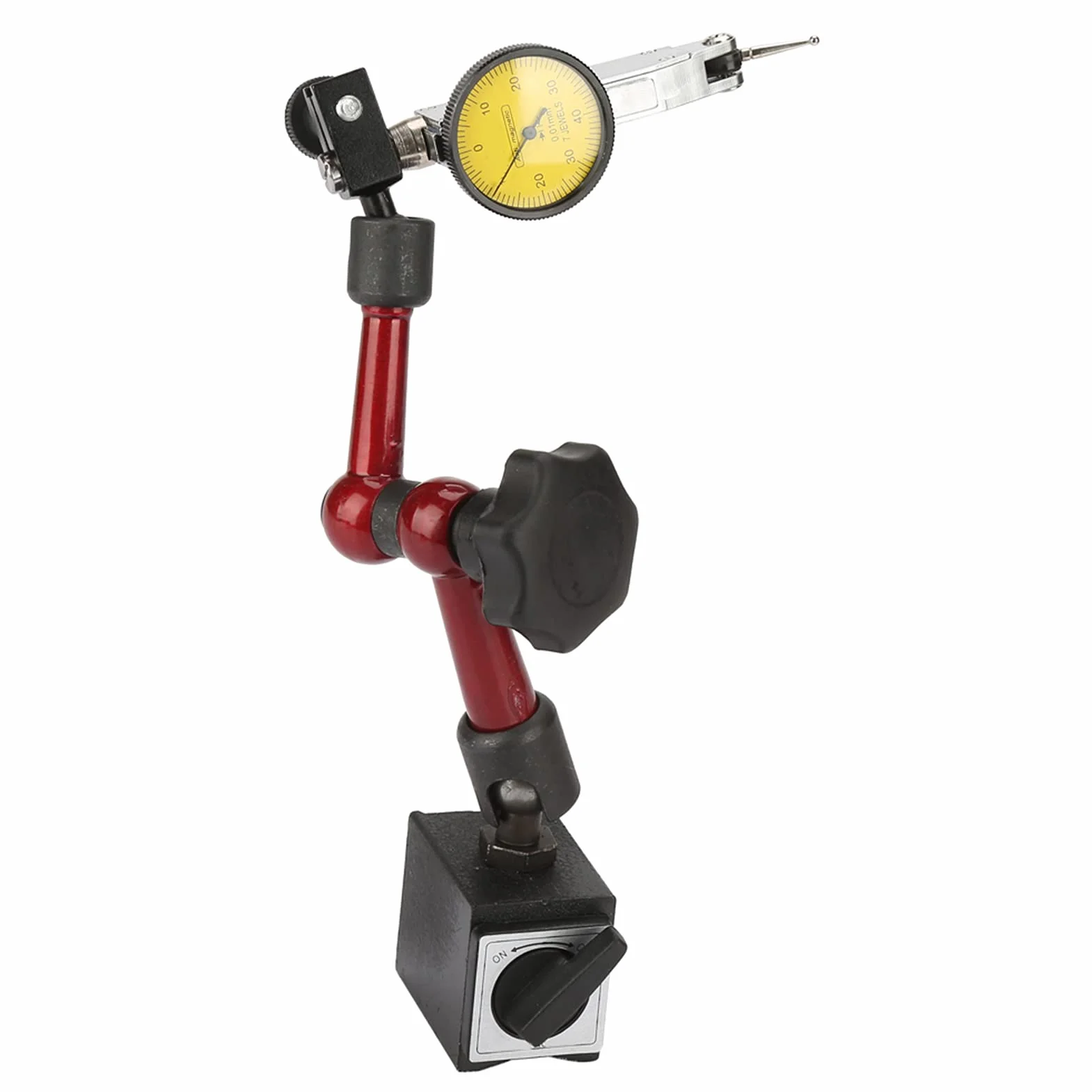 Broco Comparatore Centesimale Digitale,indicatore di leva impermeabile,base magnetica comparatore,leva della prova della manopola Gauge