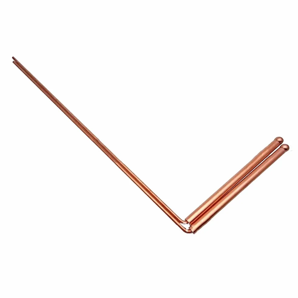 Kit di bacchette di radiestesia FACULX in rame - 2 pezzi - Rame 99,9% - Per acqua, tesoro, strumenti di ricerca