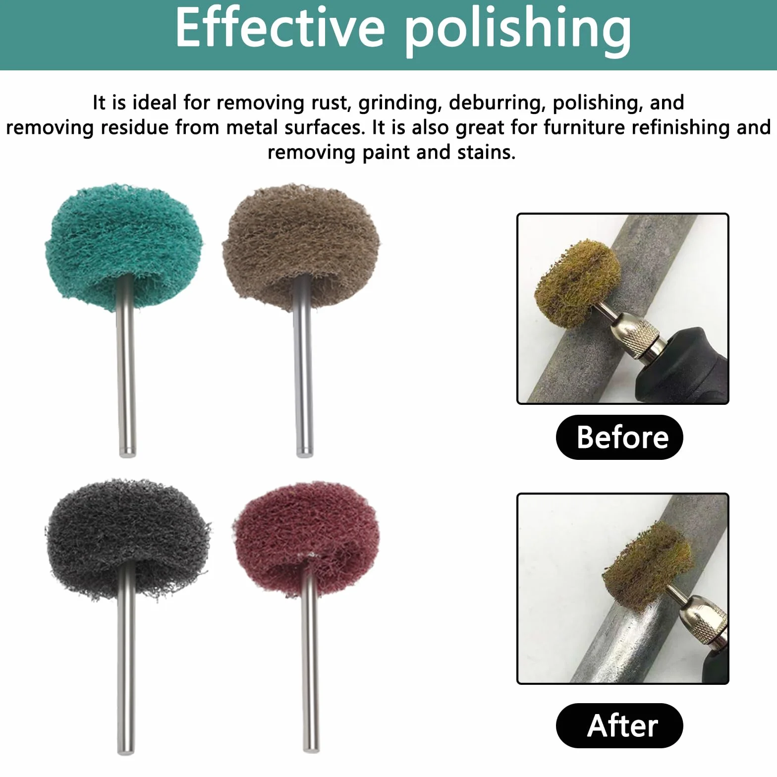 Set 40 Pezzi Dischi Abrasivi 25 mm,con Gambo 3 mm Grana 80/150/240/400 Spazzole in Fibra di Nylon per Lucidatura e Levigatura con Gambo 3mm - Accessori per Dremel e Mini Trapani Rotativi