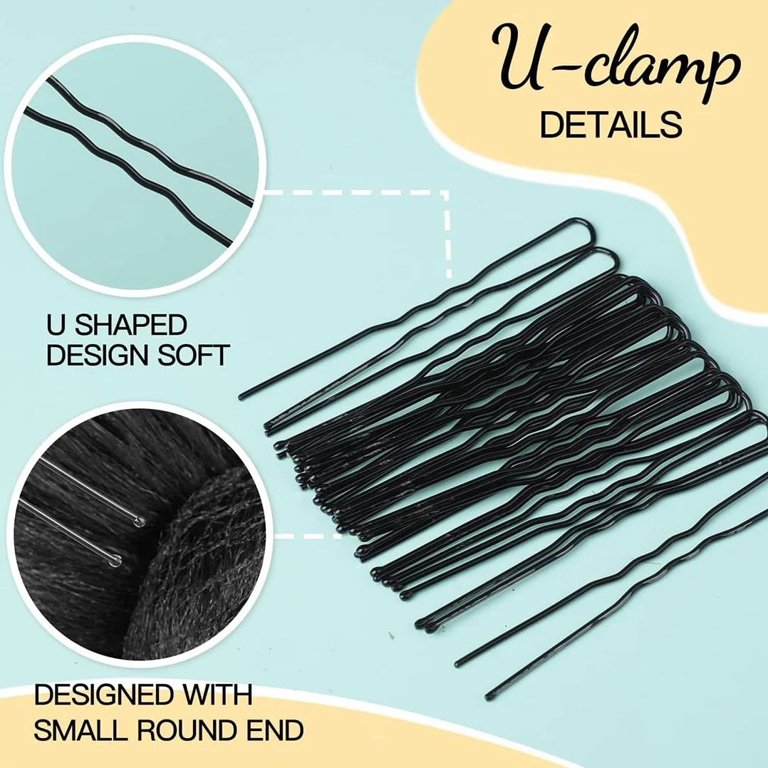 Retine Elastiche Invisibili per Capelli 20 Pezzi con 40 Forcine Nere, Retina per Chignon Donna