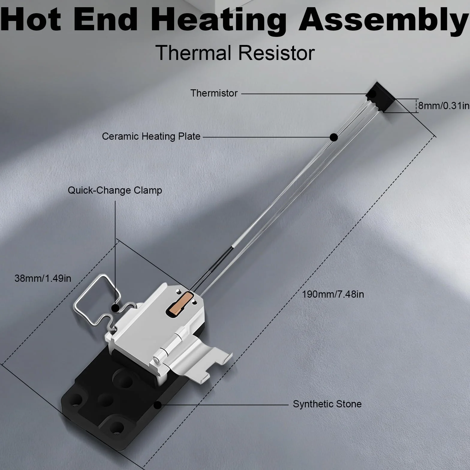 Hotend Heating Assembly Kit per Bambulab A1/A1 Mini Stampante 3D, Hotend Heating Assembly con Dispositivo di Serraggio Rapido, Componente Termistore Hotend Kit Di Montaggio, Accessori per Bambulab A1