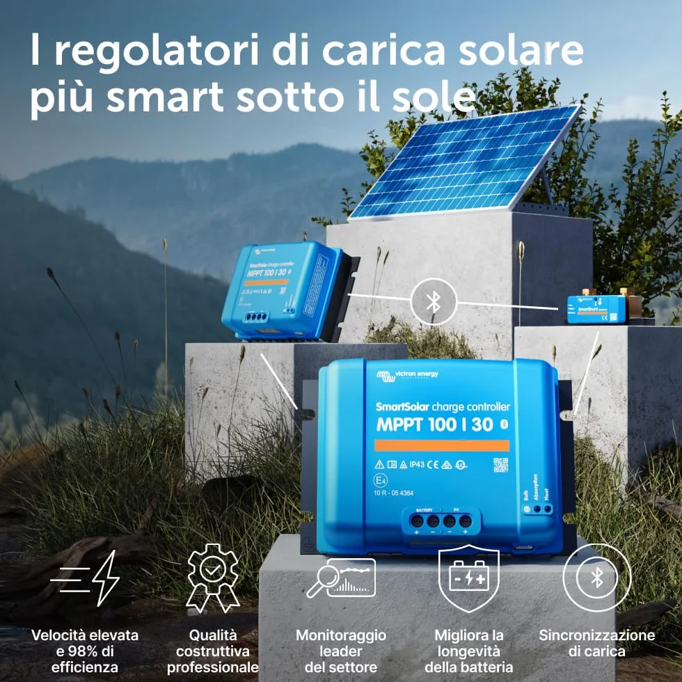 Victron Energy SmartSolar MPPT 100V 30A 12/24V Regolatore di Carica Solare Bluetooth