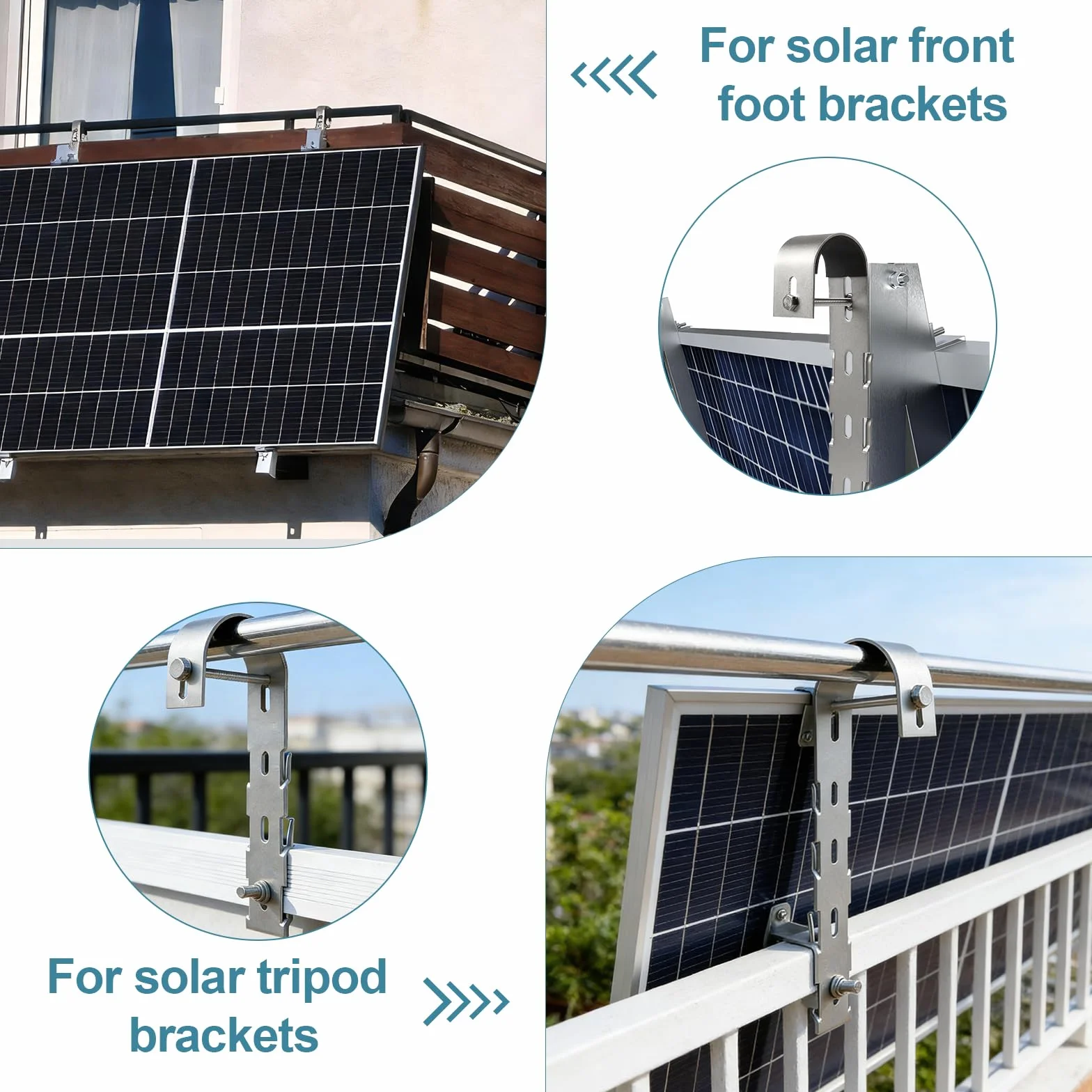 EXLECO Staffe per Pannelli Solari, Ganci per Balcone Fotovoltaico, Kit Montaggio Acciaio Inox