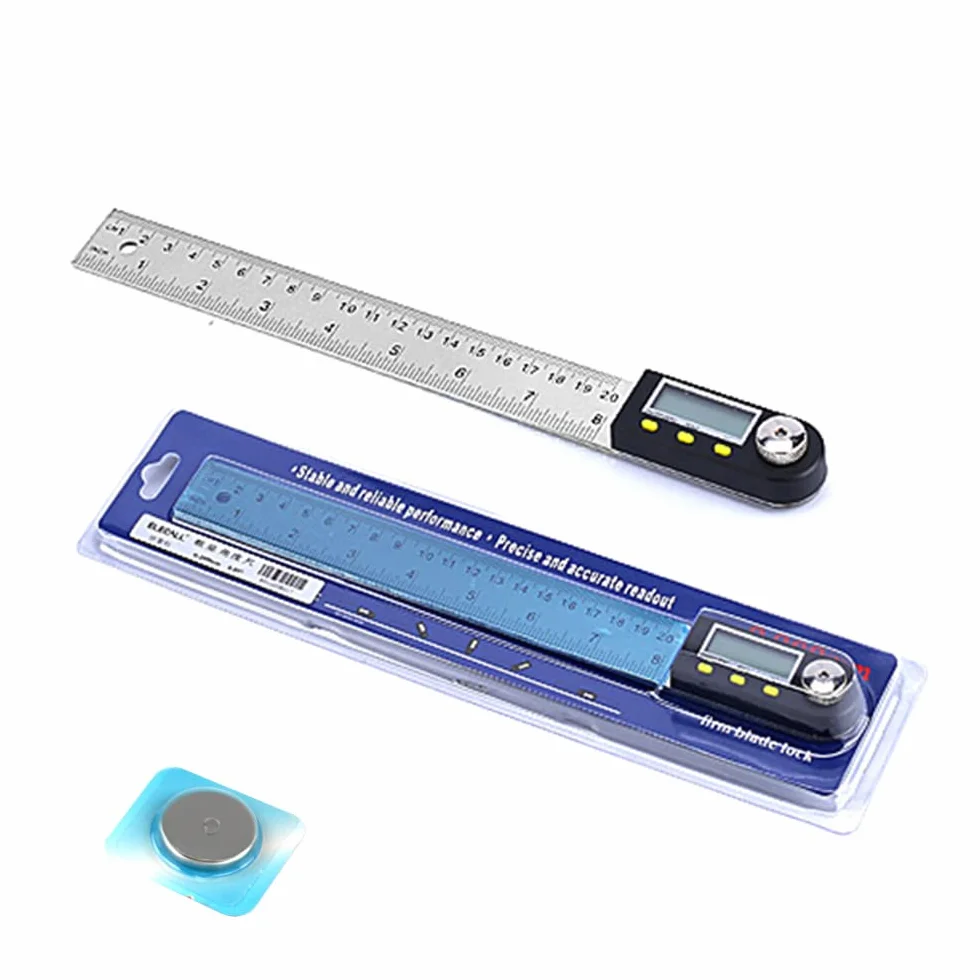 Newaner Goniometro Digitale 360° Acciaio Inox Display LCD Righello Angolare