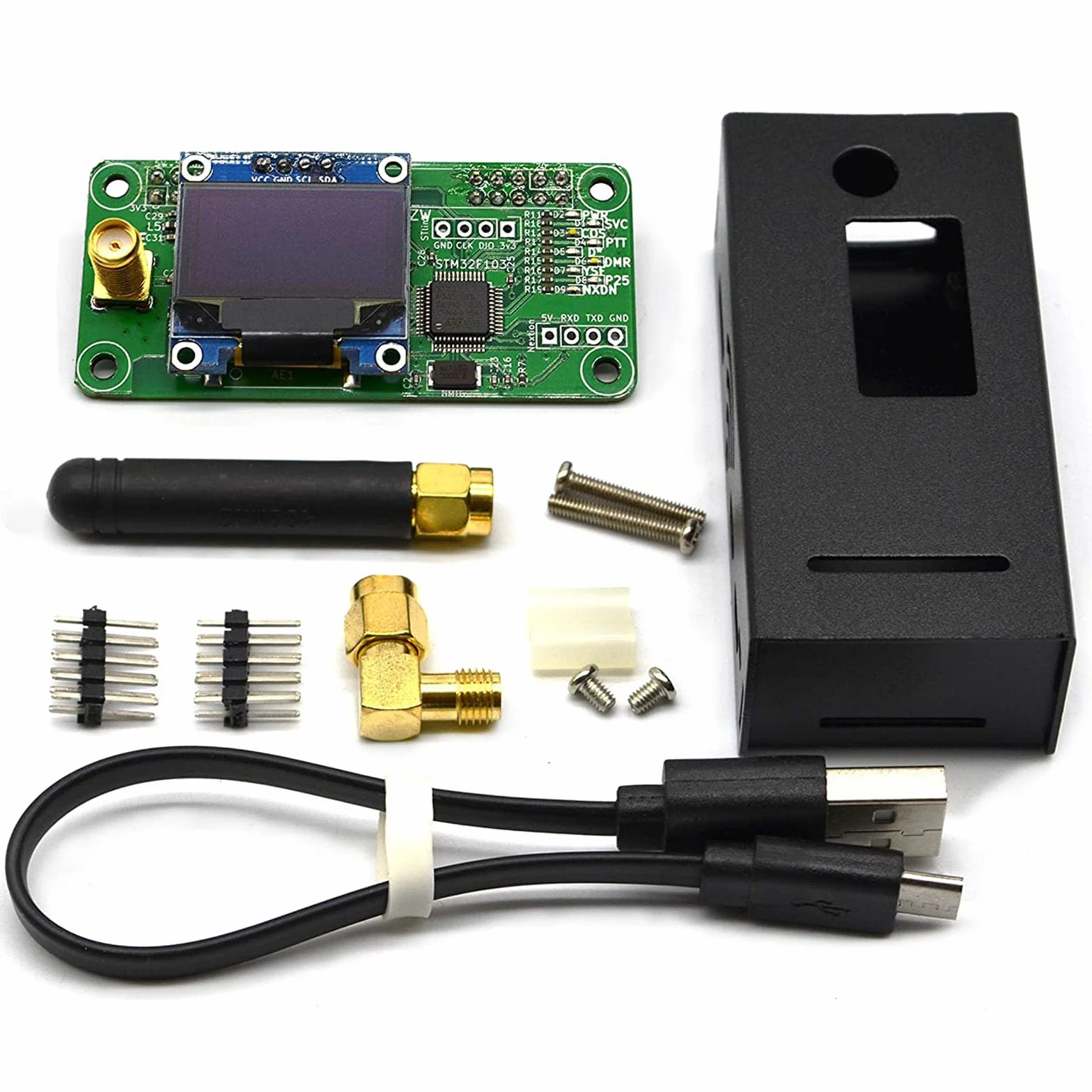 AURSINC MMDVM Hotspot Board + Antenna + Schermo OLED Supporto UHF C4FM YSF NXDN DSTAR P25 DMR Completamente assemblato e testato