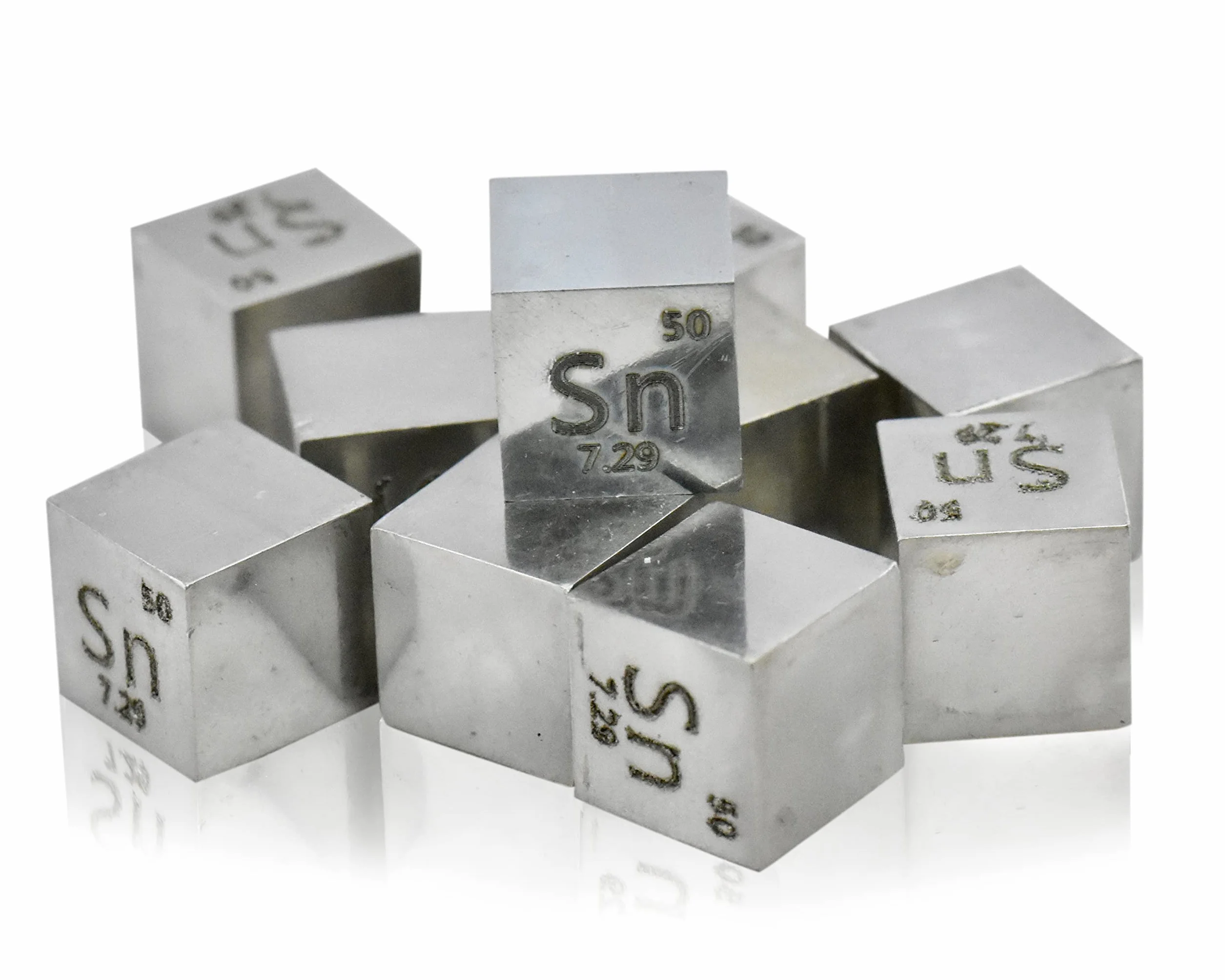 Stagno cubo densità 10x10x10mm puro 99.95% metallico per collezione elementi
