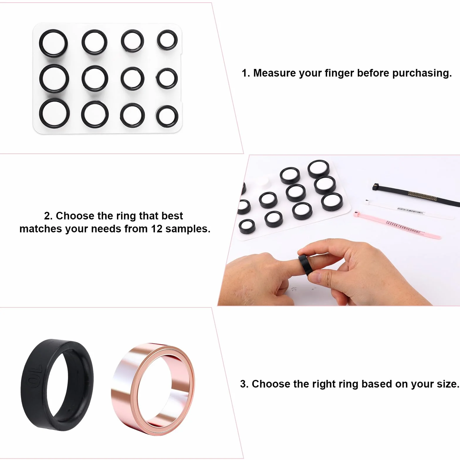 Oura Ring 4 Kit Misura, Silicone Set Dimensioni Dito US EU UK Misura Anelli