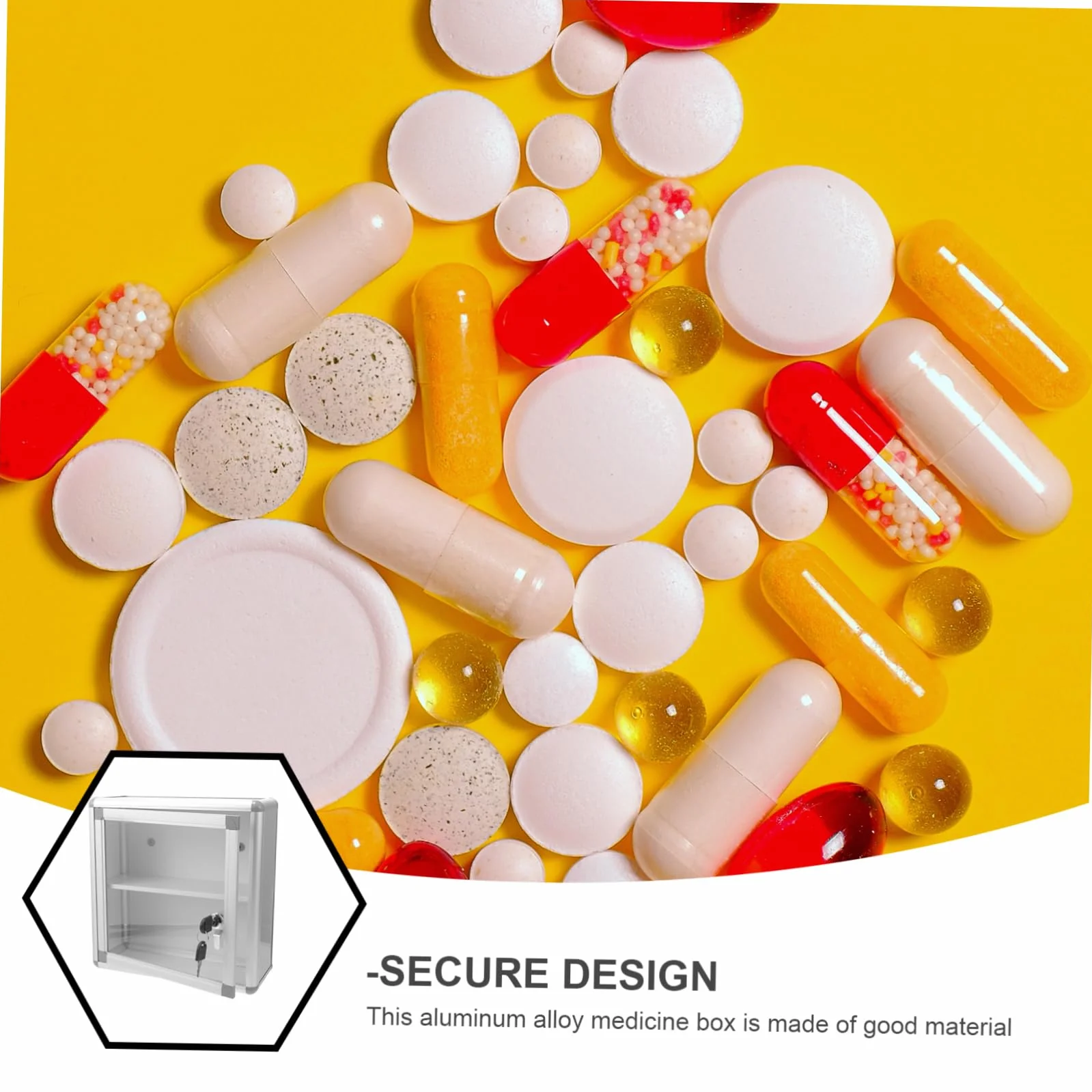 Pronto in Alluminio Serratura Medico Scatola Organizer per Medicinali 3 Ripiani Capacità Stoccaggio per Uso