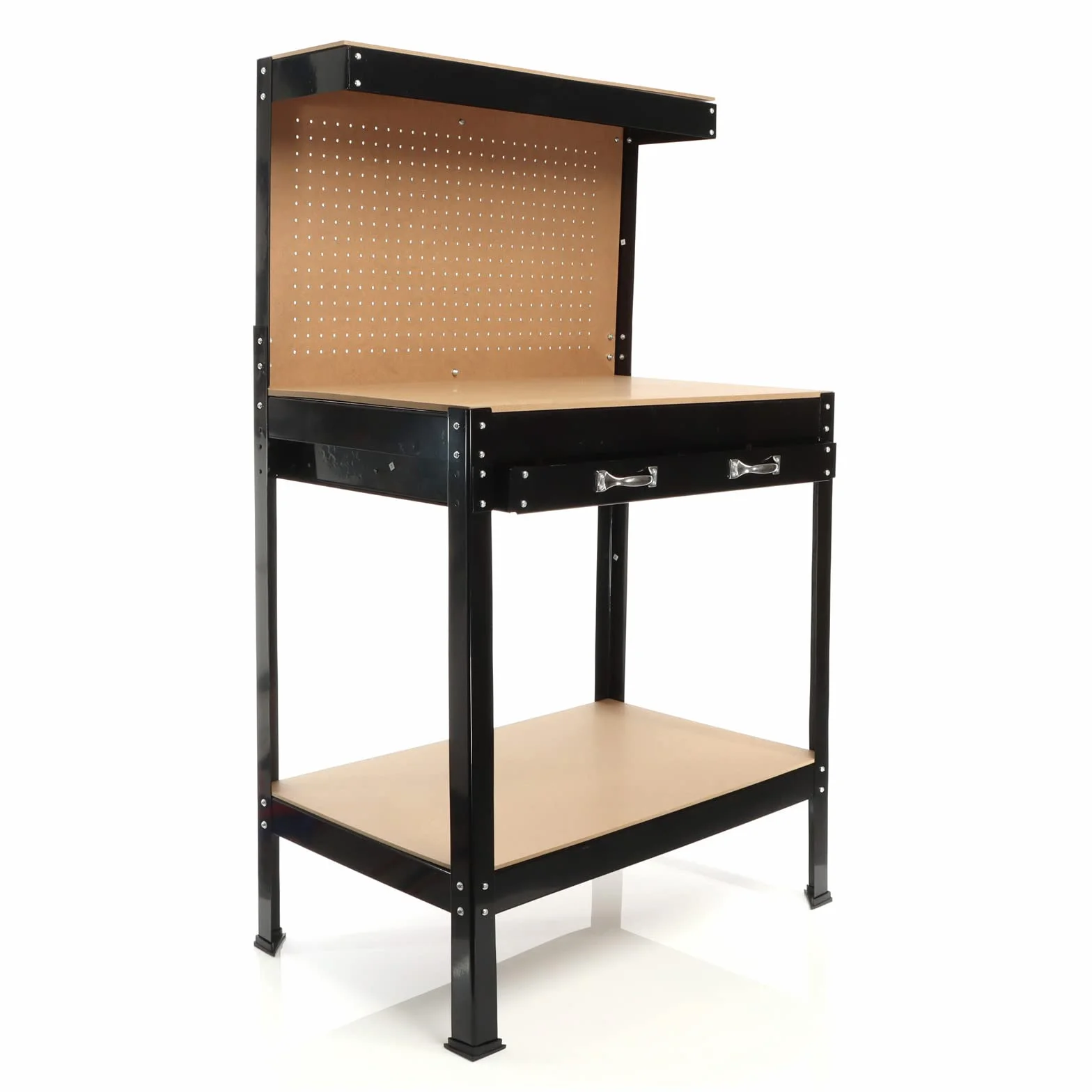 Wiltec Banco da Lavoro 800x500x1400mm Tavolo da Officina con Parete Forata