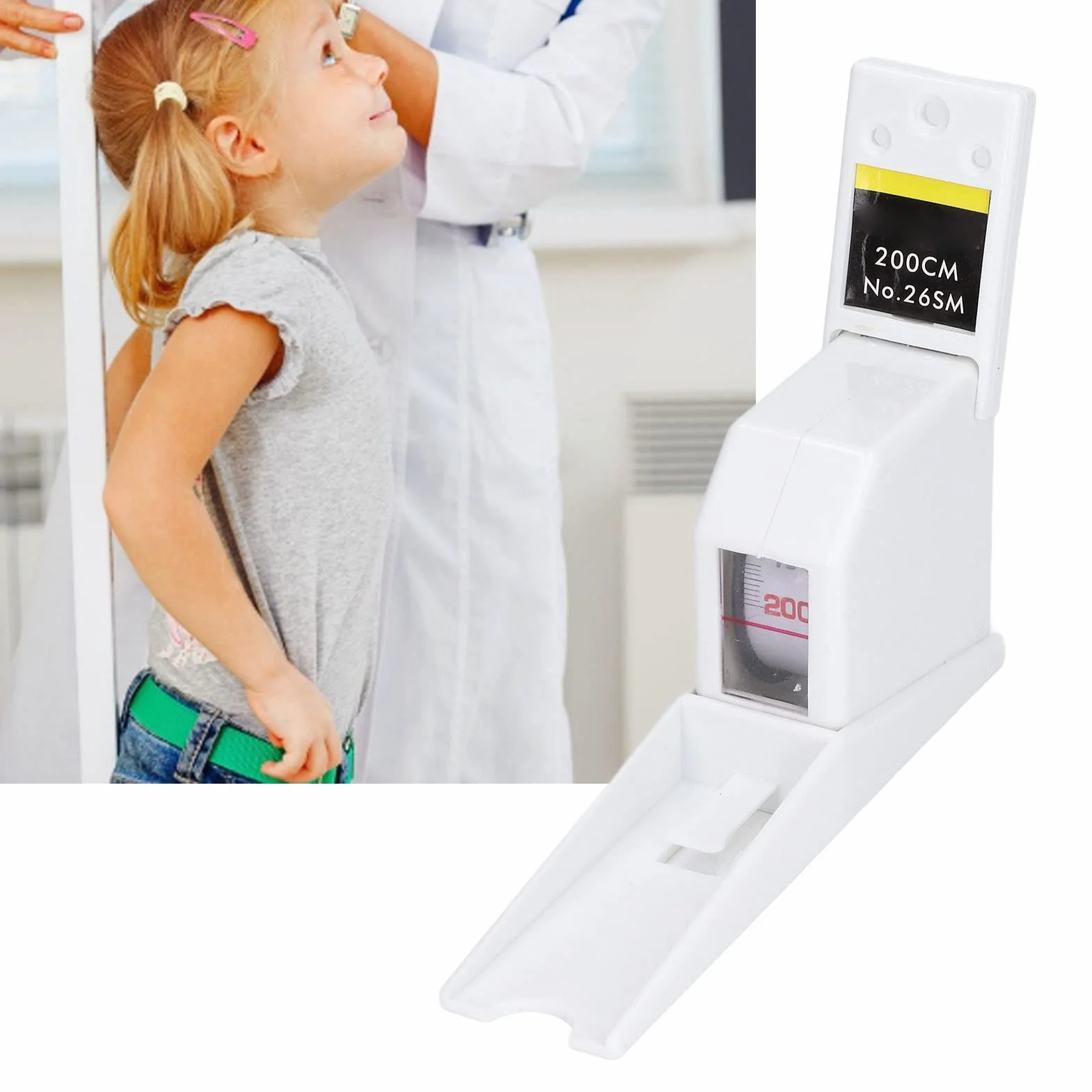 Stadiometro a Parete 200cm Righello Altezza Bambini Adulti Nastro Retrattile