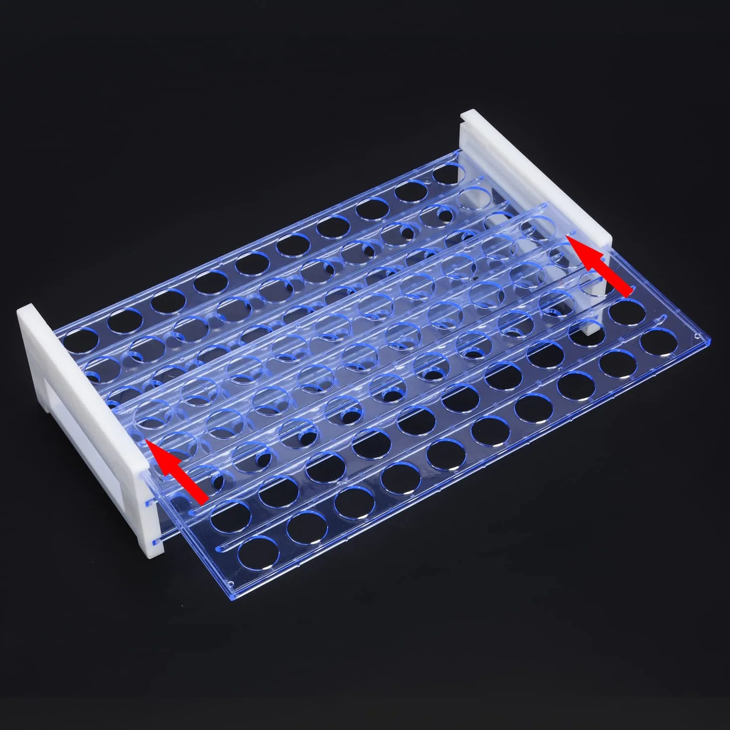stonyLab Portaprovette in Plastica Blu Amovibile 3 Livelli 50-Posti 16mm