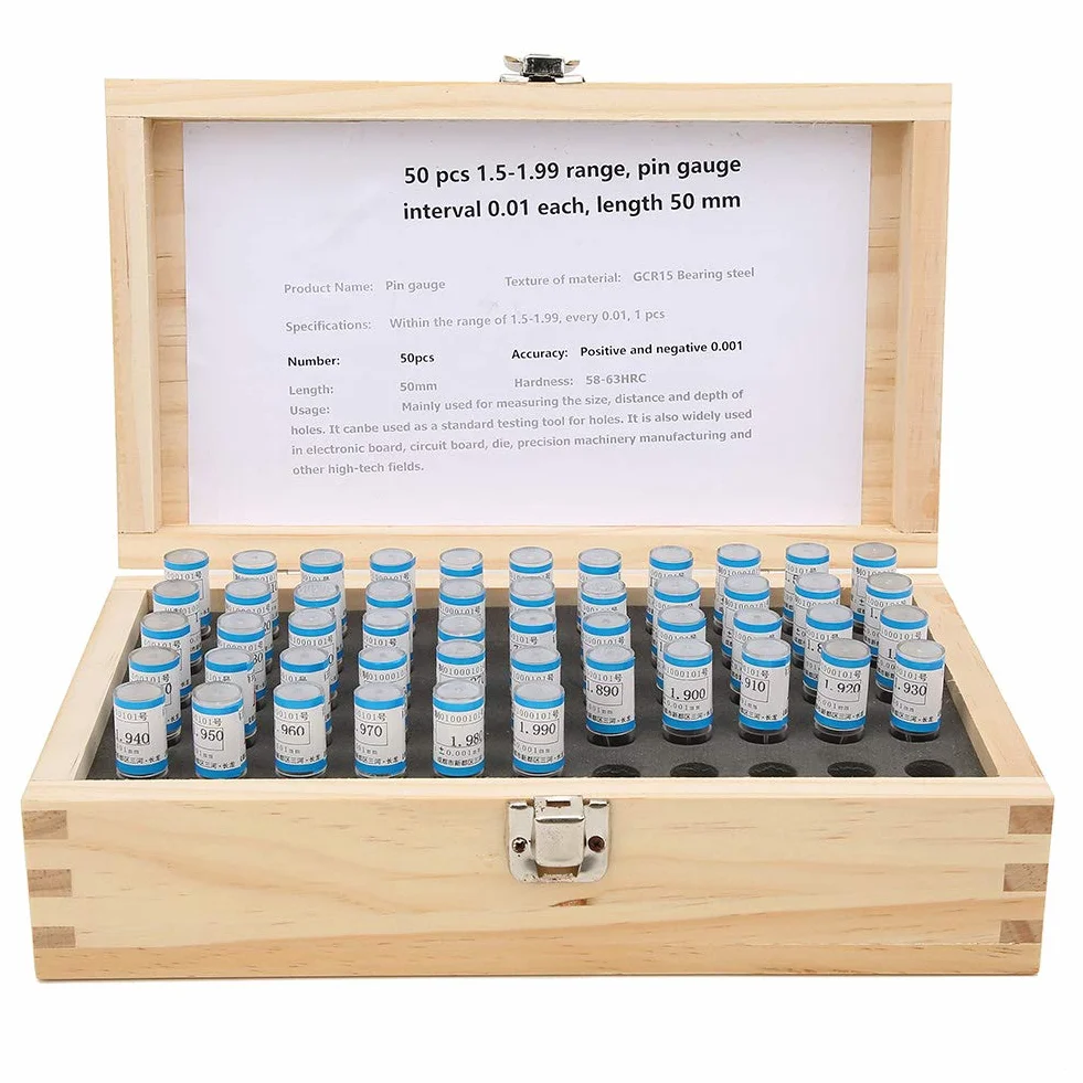 Pin Gauge Set Acciaio Tipo Pin 50 pz