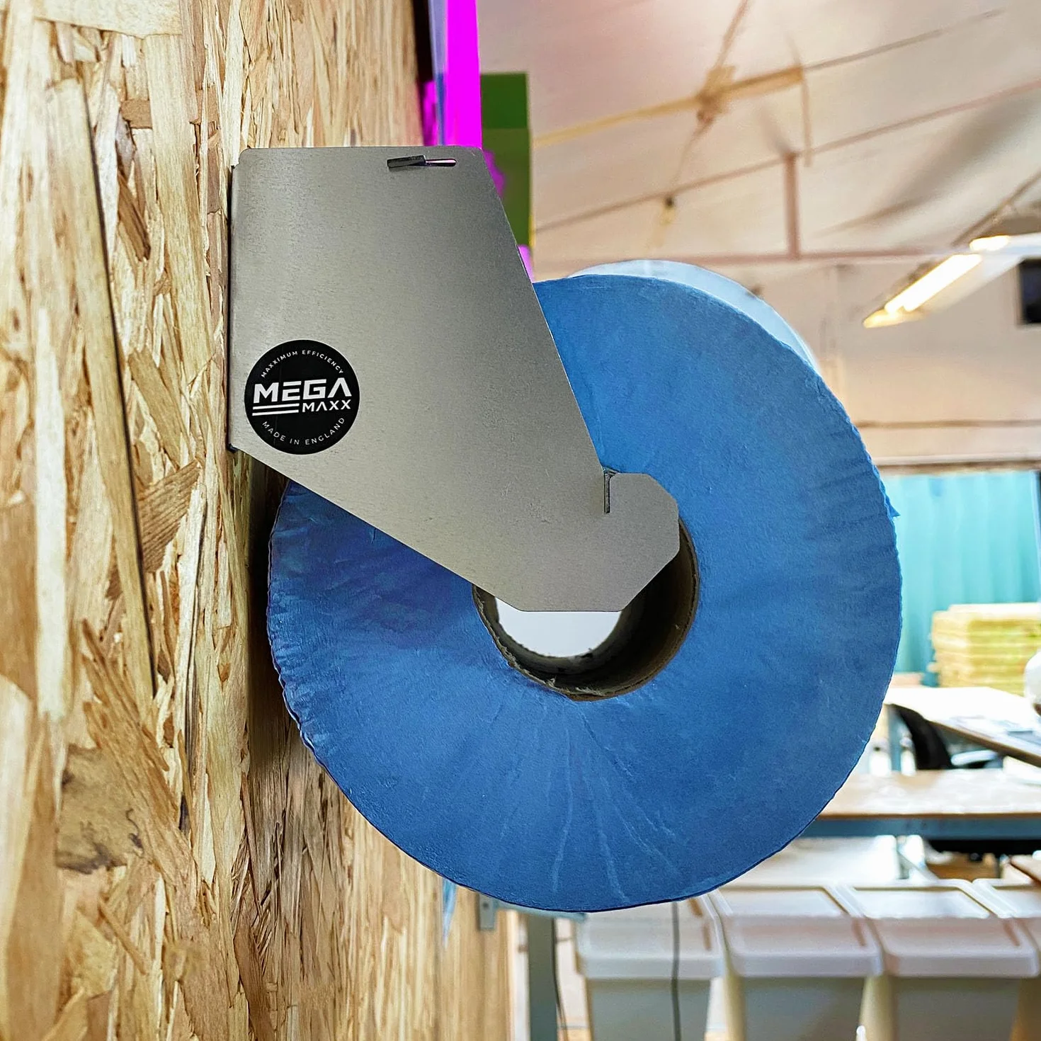 Metallo blu rotolo titolare galvanizzato officina carta asciugamano dispenser ufficio pulizia
