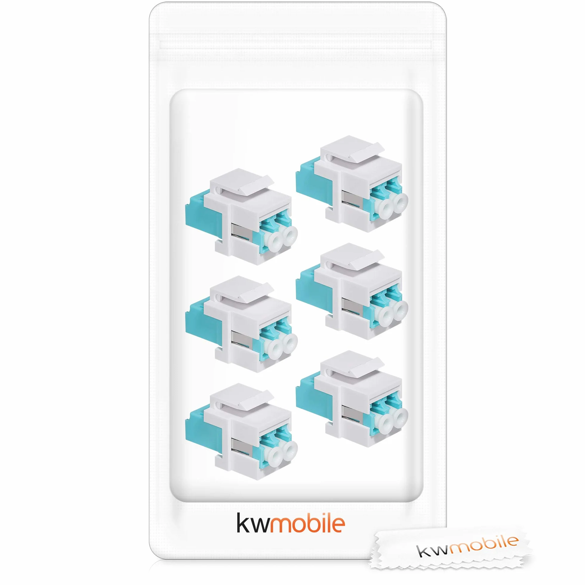kwmobile 6x Moduli Keystone Multimodalità LC-LC Compatibile OM1 OM2 OM3 OM4 Cavi Fibra 50 62.5 µm