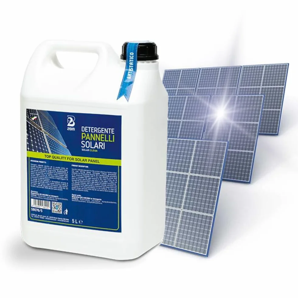 2BM SOLAR CLEAN Detergente 5L Specifico Pulizia Pannelli Fotovoltaici e Solari, Antistatico, Alto Potere Pulente