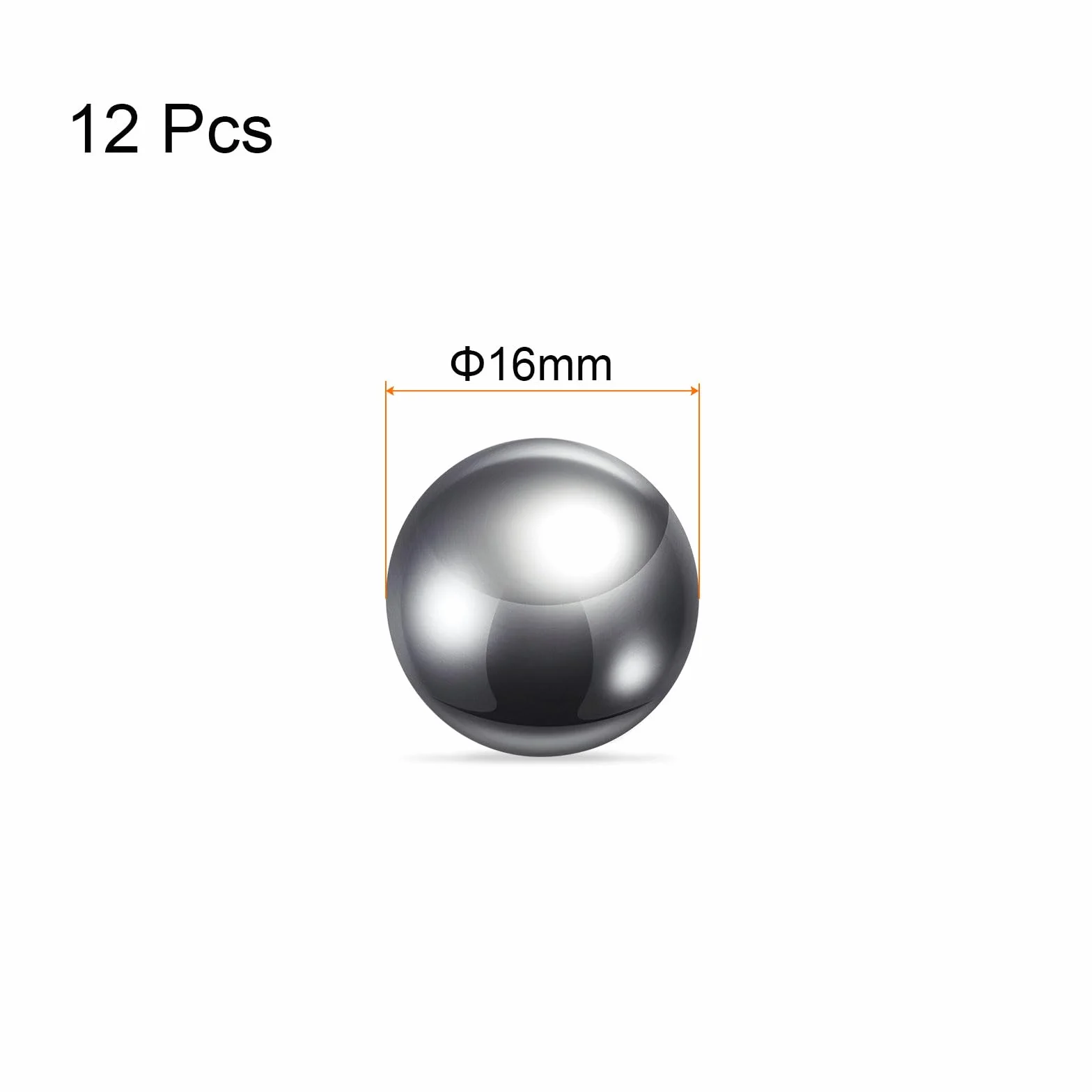 QUARKZMAN 12pz Precisione Sfere 16mm Diametro 304 Metallico di Precisione Cuscinetto a Sfera in Acciaio Inossidabile Sfere Acciaio Lucidi per Cuscinetti