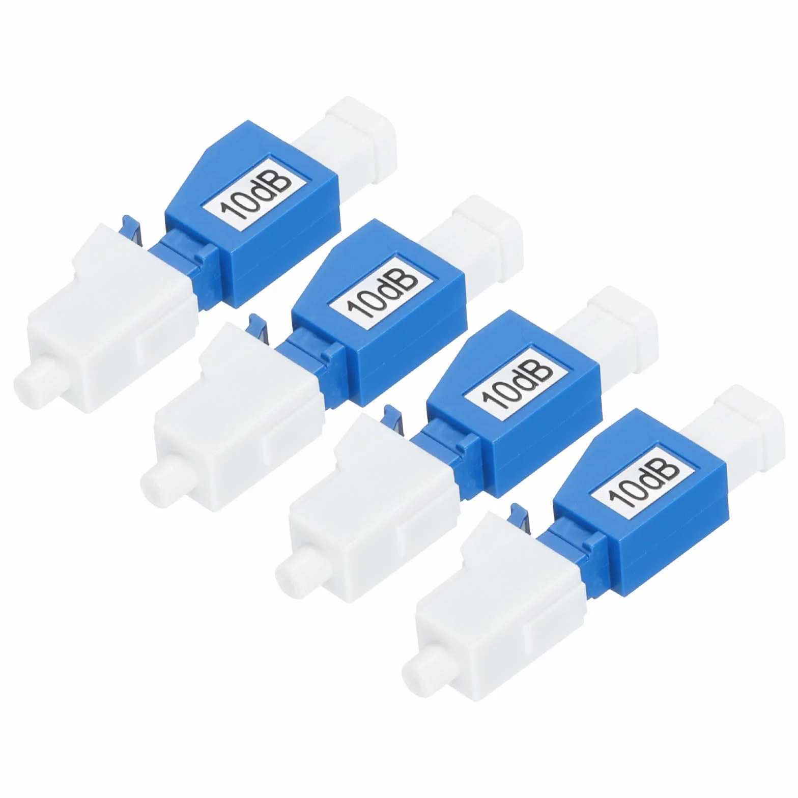 QUARKZMAN Attenuatore per Fibre Ottica Lc da 10 Db, Attenuatore per Fibre Ottica Fisso Monomodale Lc/Upc Sm da Maschio a Femmina per Trasmissione in Fibre Ottica, 4pz