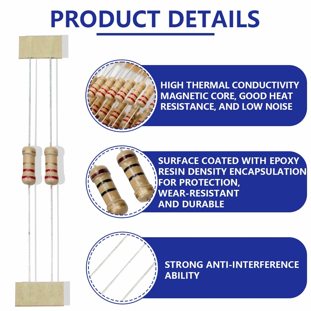 Resistenza del Film di Carbonio 2.2 Ohm 1/2W 5% 100 Pz per Progetti DIY