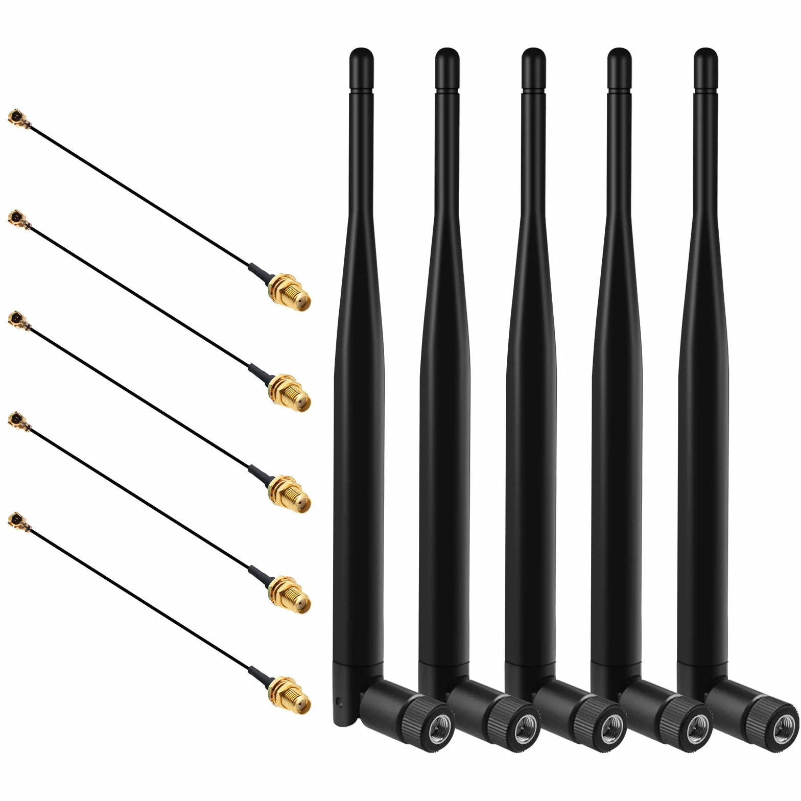 868MHz Antenna LoRa 5 dBi/50 Ω/VSWR <1,5/195 mm SMA Maschio + Cavo da IPEX a SMA Femmina per Meshtastic LoRa, ESP32 OLEDLoRa Board, LoRa32 V3, HTCC-AB02S, LoRa32u4 II (5 pezzi)