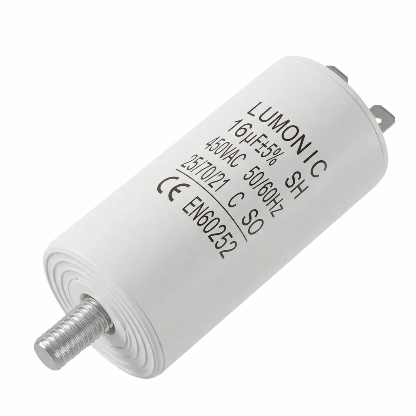 Lumonic Condensatore di avviamento 16µF 450V 34x70mm per pompe tosaerba utensili